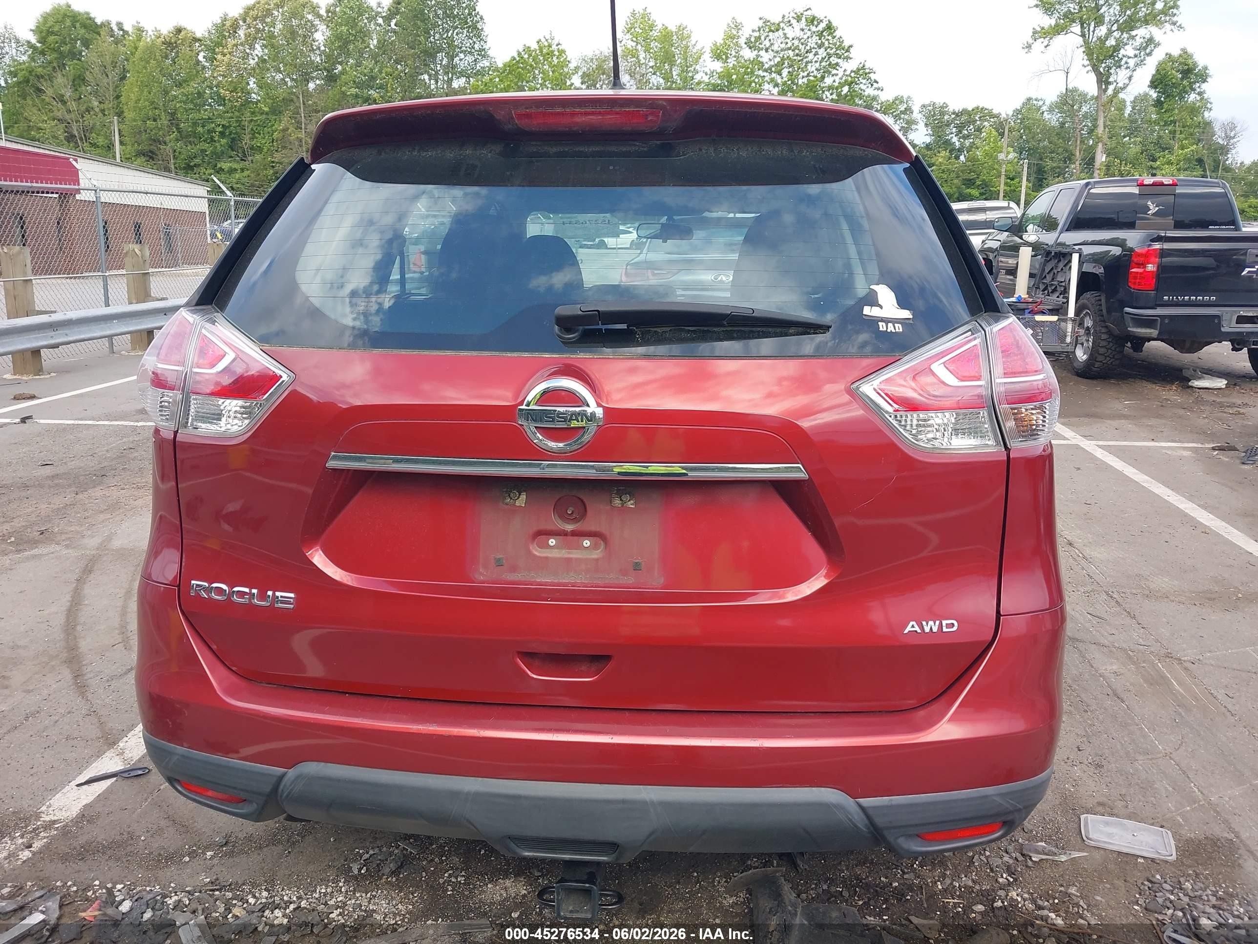 2016 Nissan Rogue S/sl/sv Burgundy vin: 5N1AT2MV1GC822081