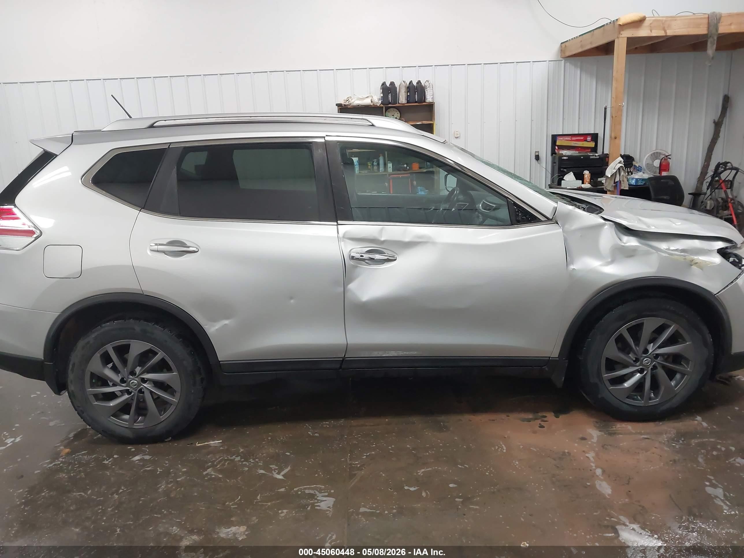 2016 Nissan Rogue Sl Серебряный vin: 5N1AT2MV1GC861530