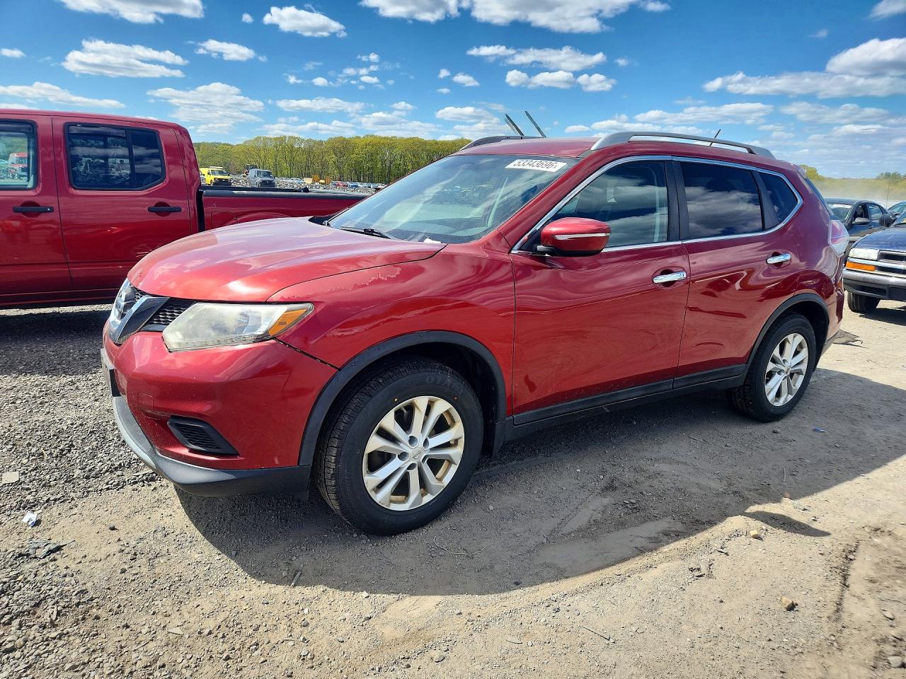 2014 Nissan Rogue Sv Red vin: 5N1AT2MV2EC753155