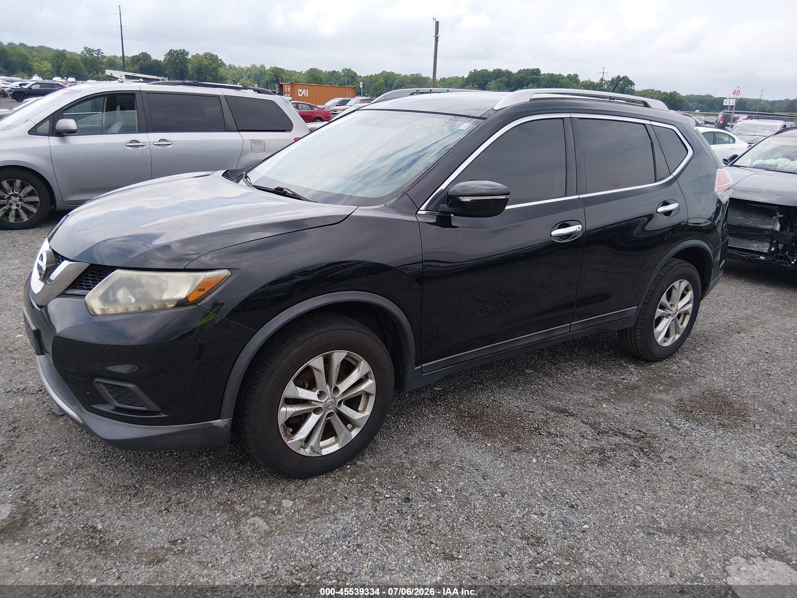 2014 Nissan Rogue Sv Black vin: 5N1AT2MV2EC754290
