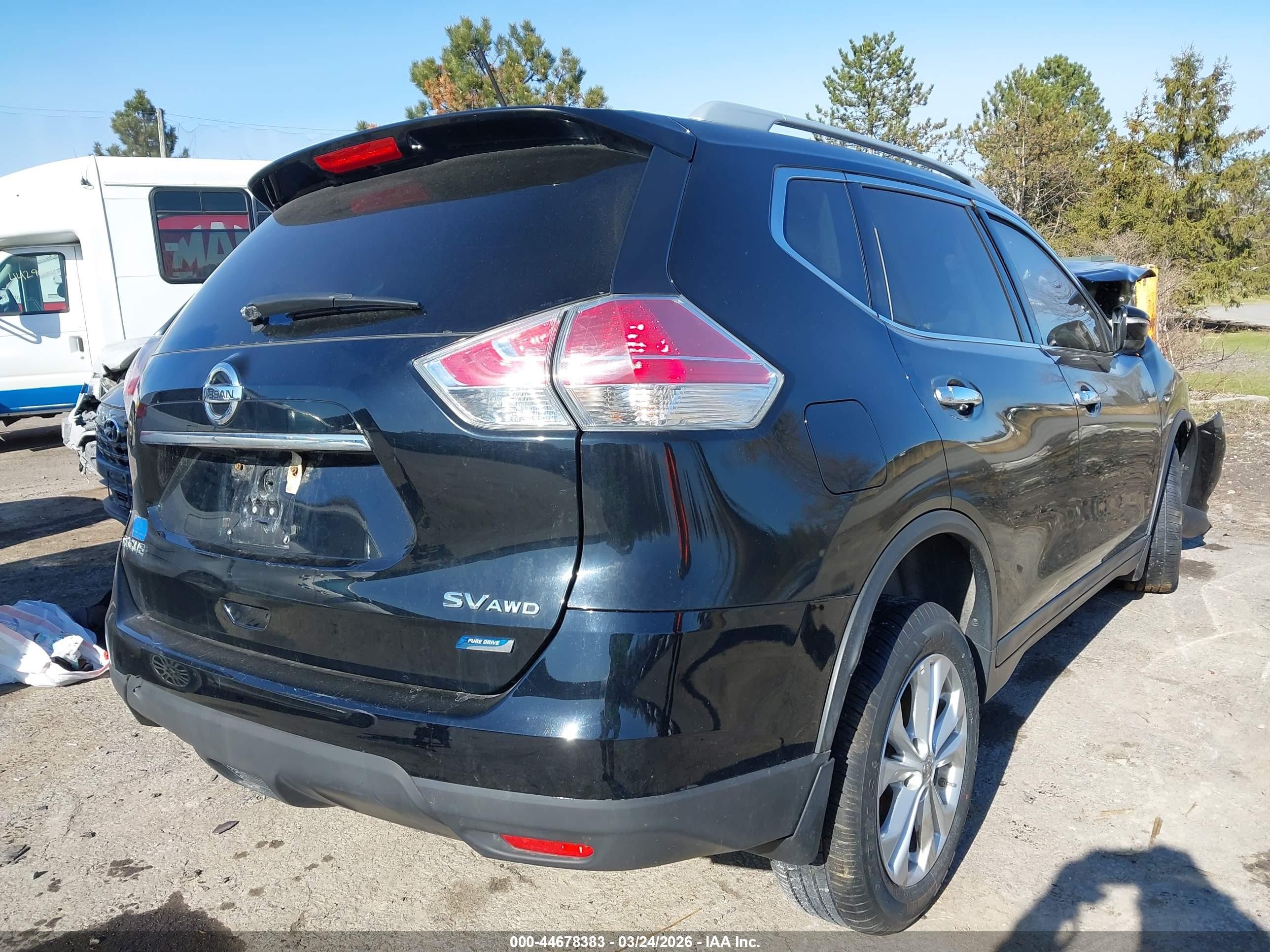 2014 Nissan Rogue Sv Black vin: 5N1AT2MV2EC762308