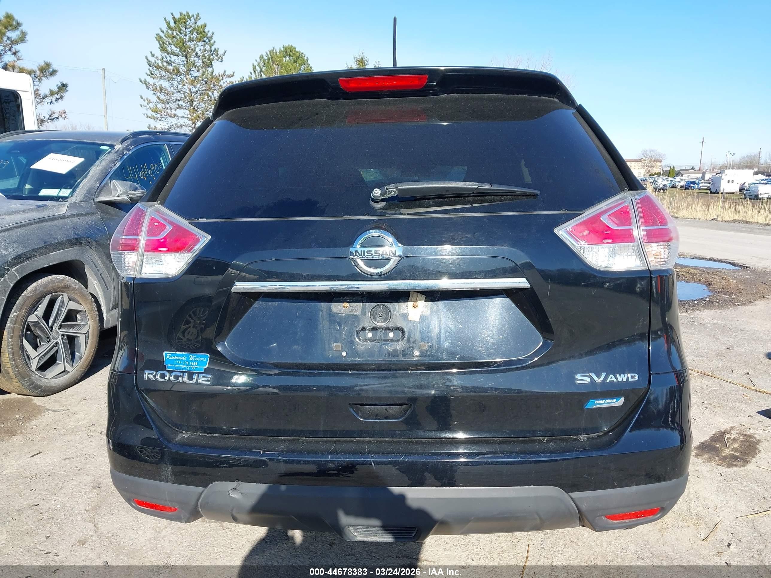 2014 Nissan Rogue Sv Black vin: 5N1AT2MV2EC762308