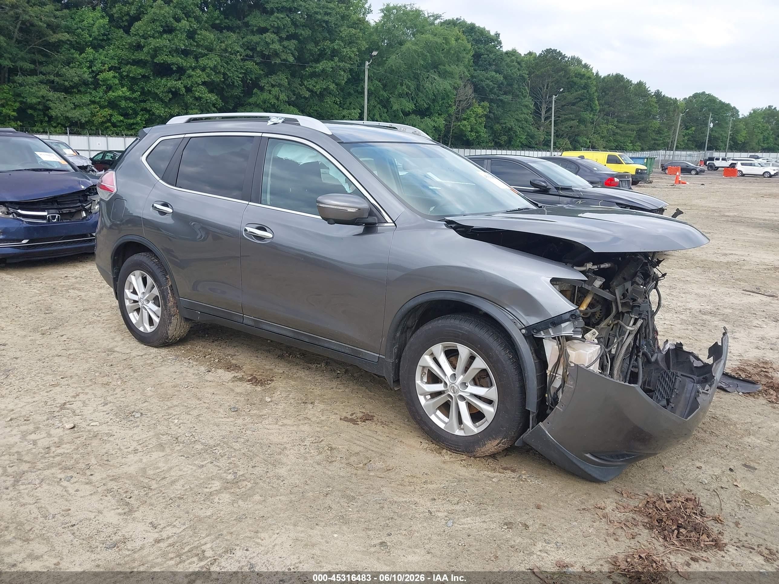 2014 Nissan Rogue Sv Gray vin: 5N1AT2MV2EC772580