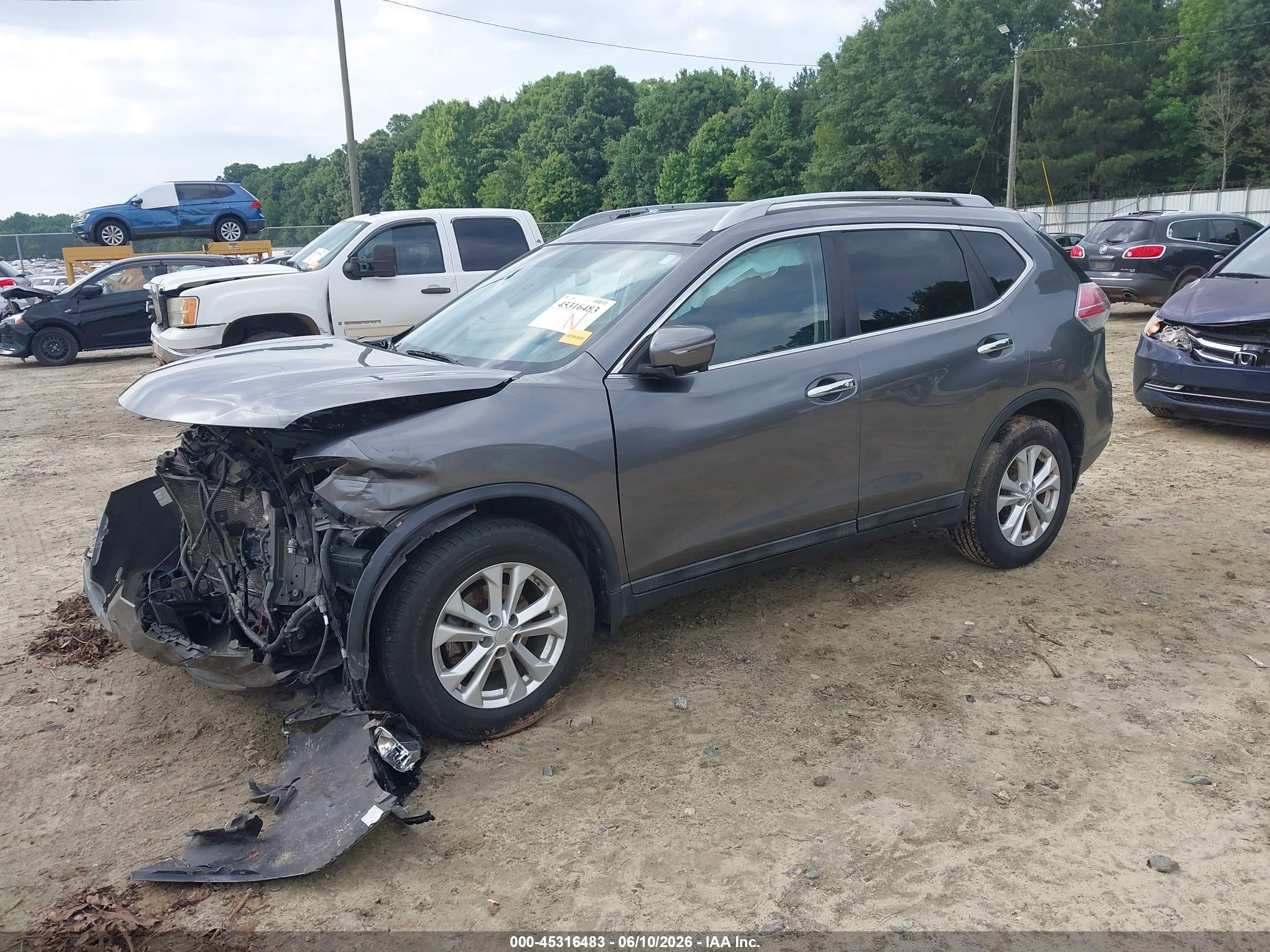 2014 Nissan Rogue Sv Gray vin: 5N1AT2MV2EC772580