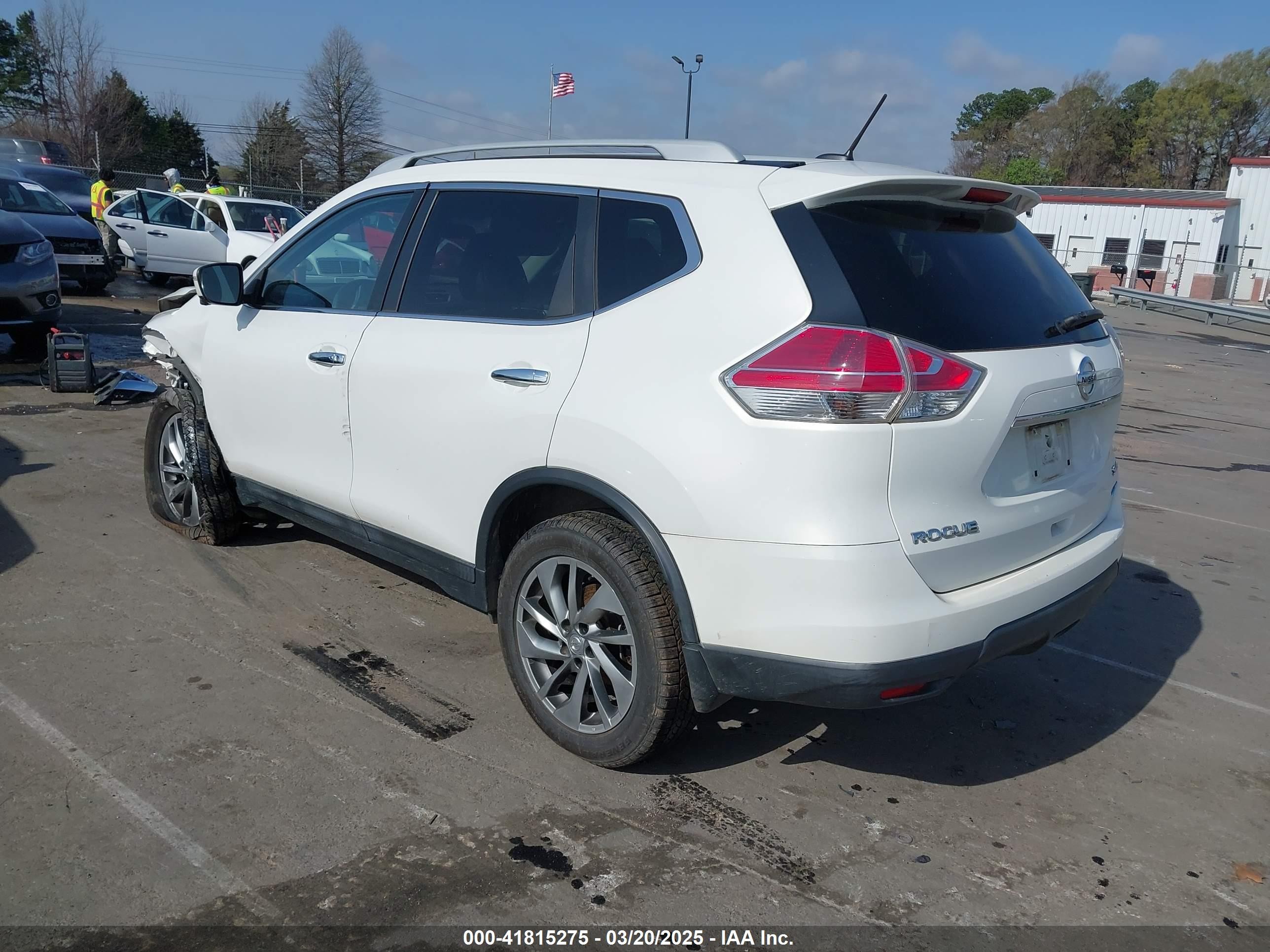 2014 Nissan Rogue Sl White vin: 5N1AT2MV2EC775432