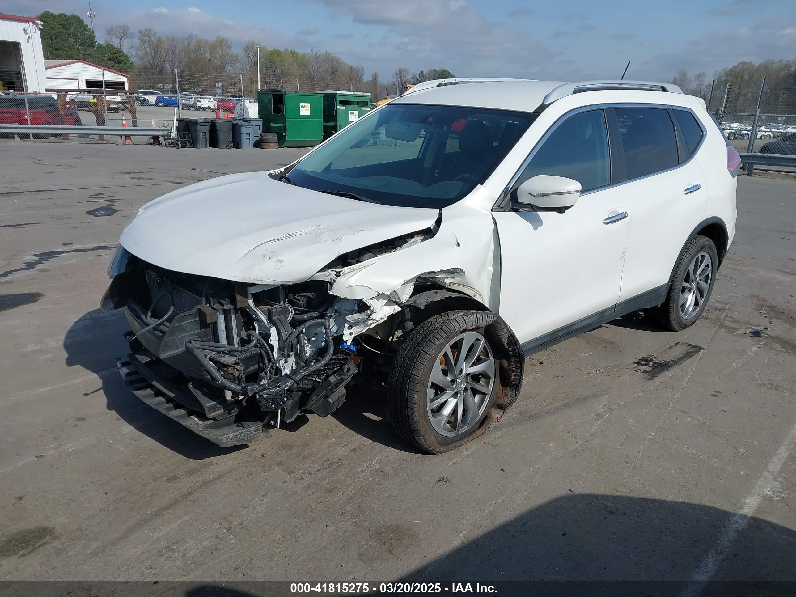 2014 Nissan Rogue Sl White vin: 5N1AT2MV2EC775432
