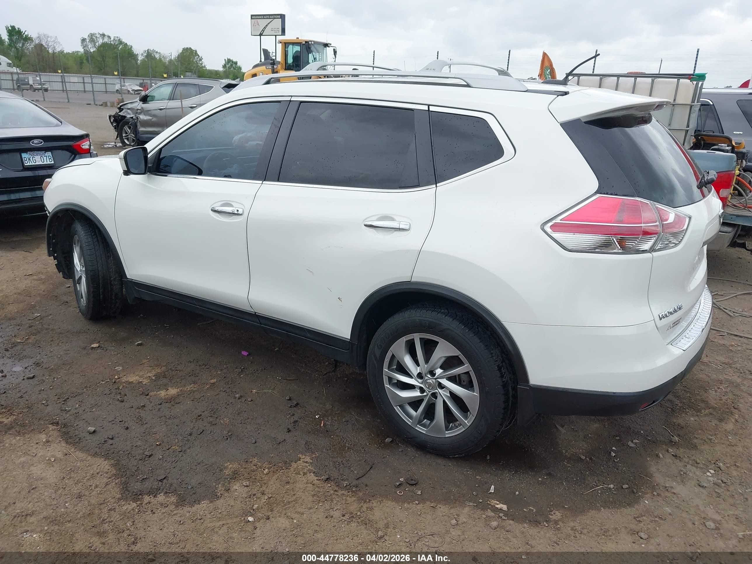 2014 Nissan Rogue Sl White vin: 5N1AT2MV2EC787676