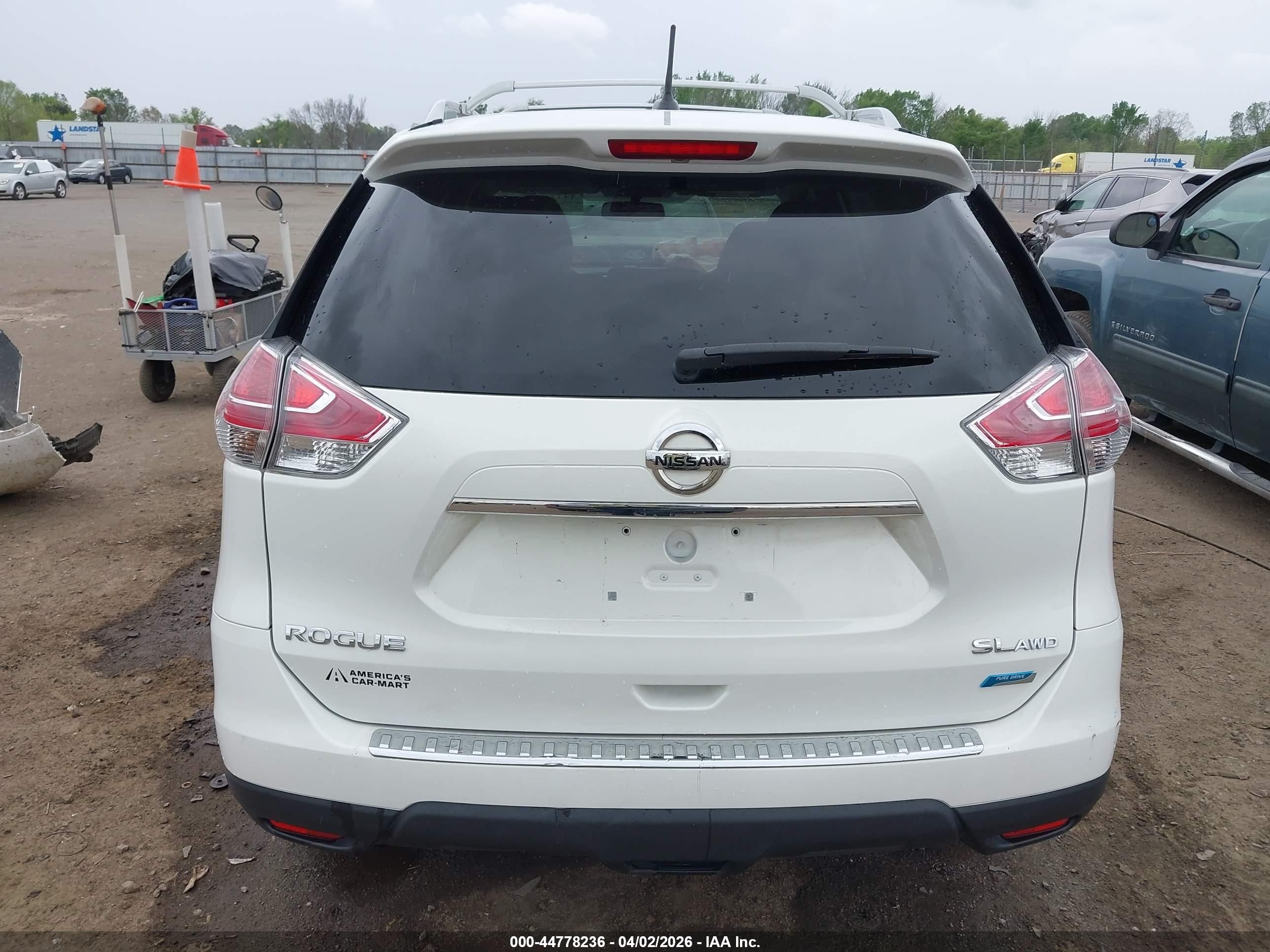 2014 Nissan Rogue Sl White vin: 5N1AT2MV2EC787676