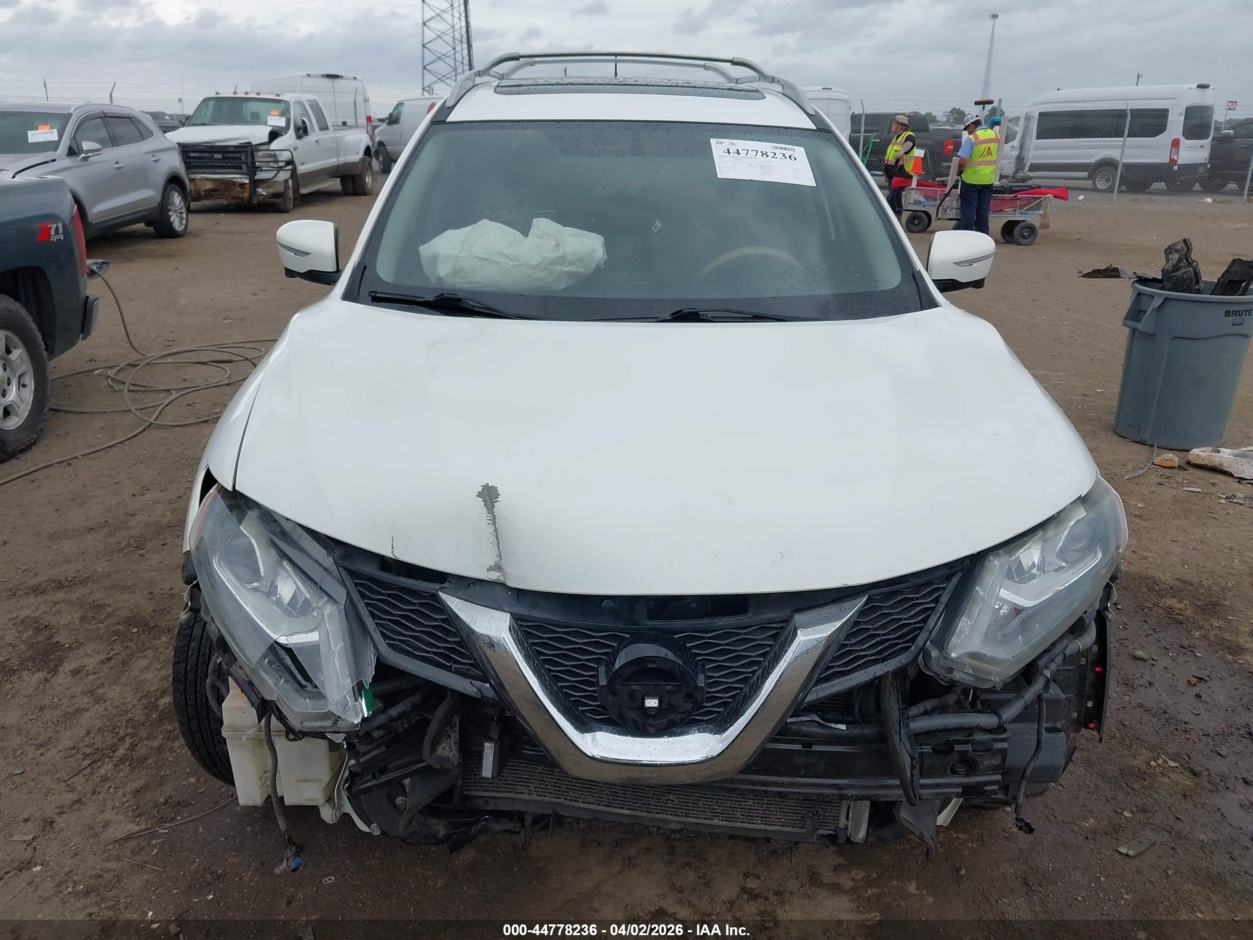2014 Nissan Rogue Sl White vin: 5N1AT2MV2EC787676