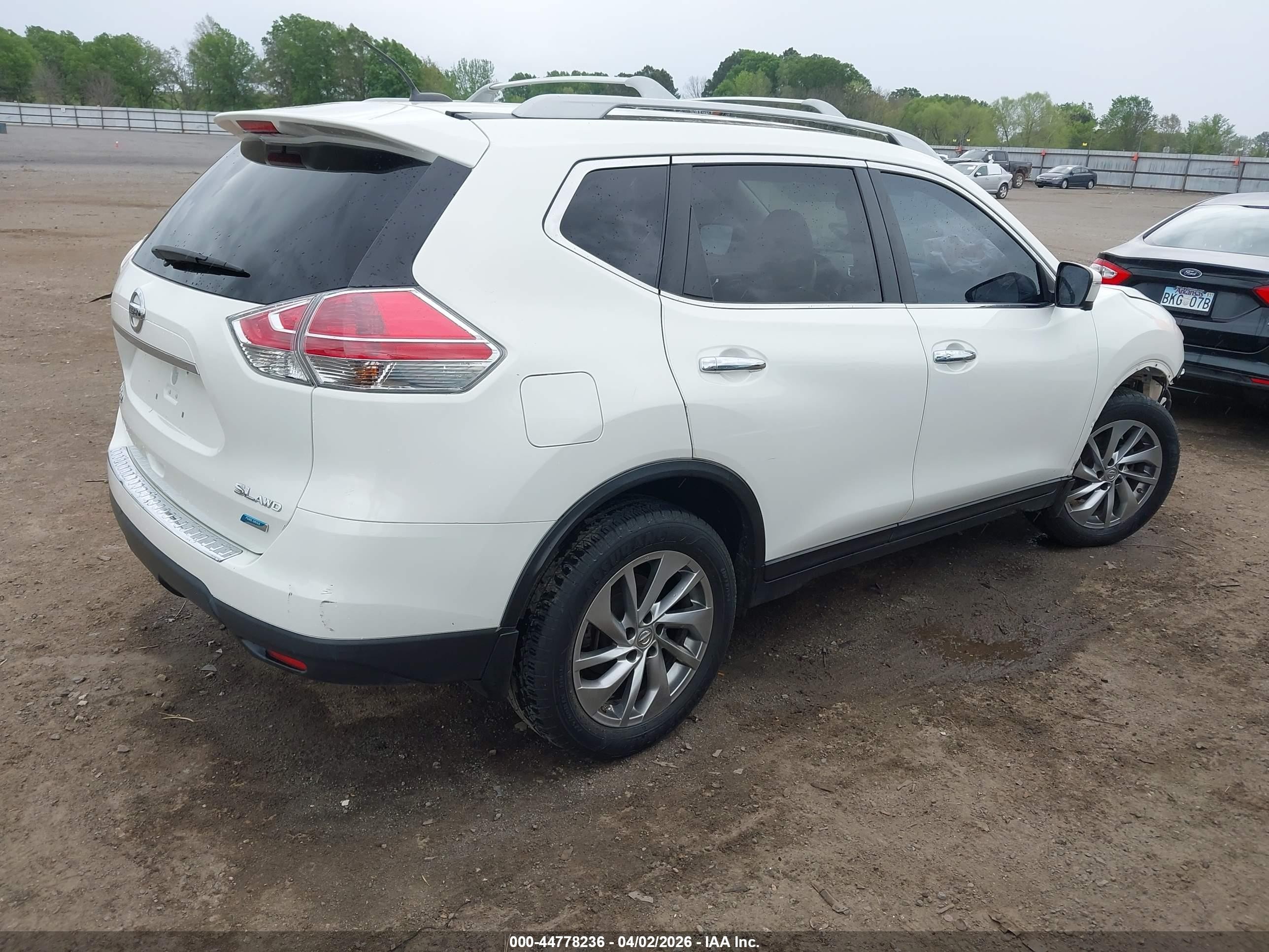 2014 Nissan Rogue Sl White vin: 5N1AT2MV2EC787676