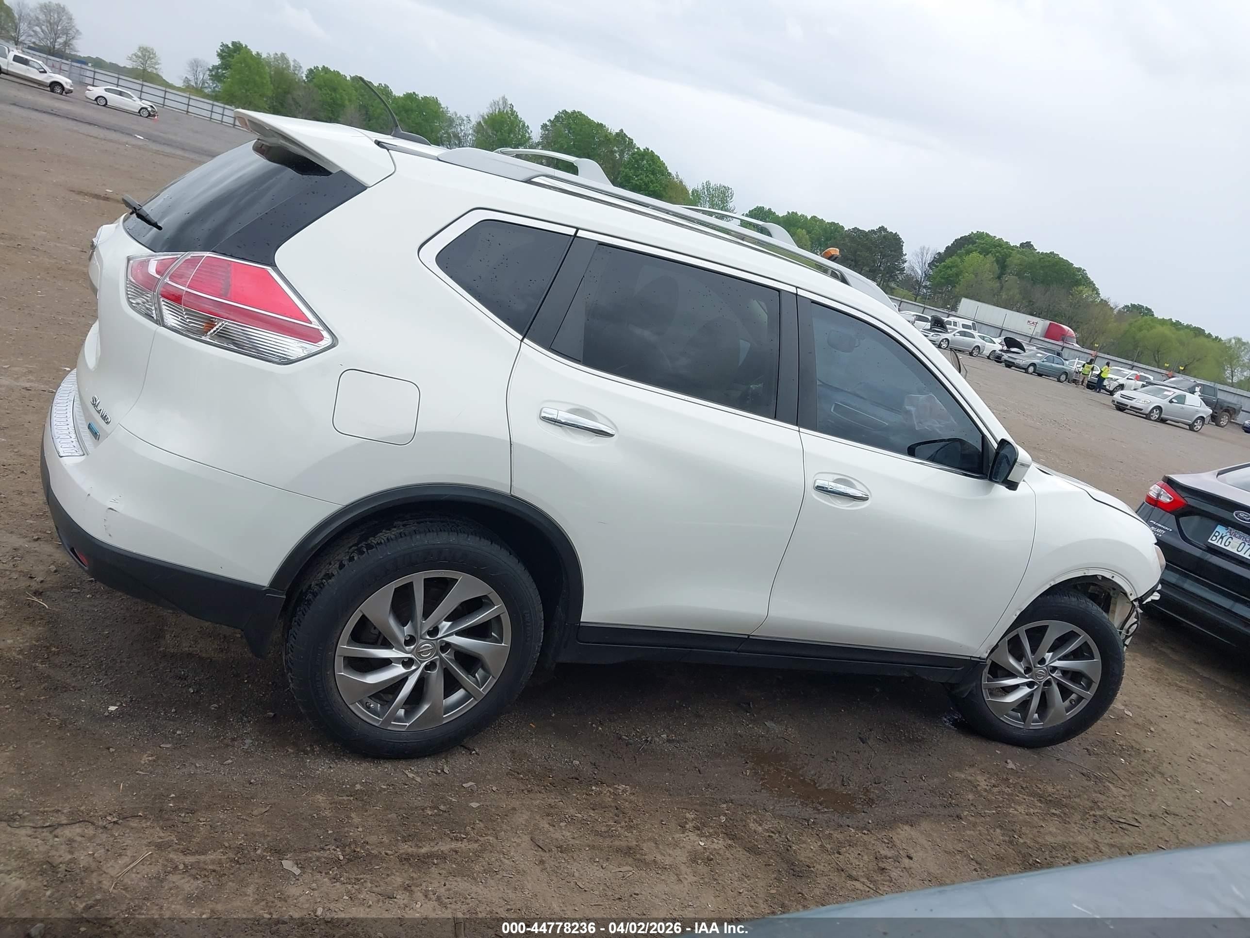 2014 Nissan Rogue Sl White vin: 5N1AT2MV2EC787676