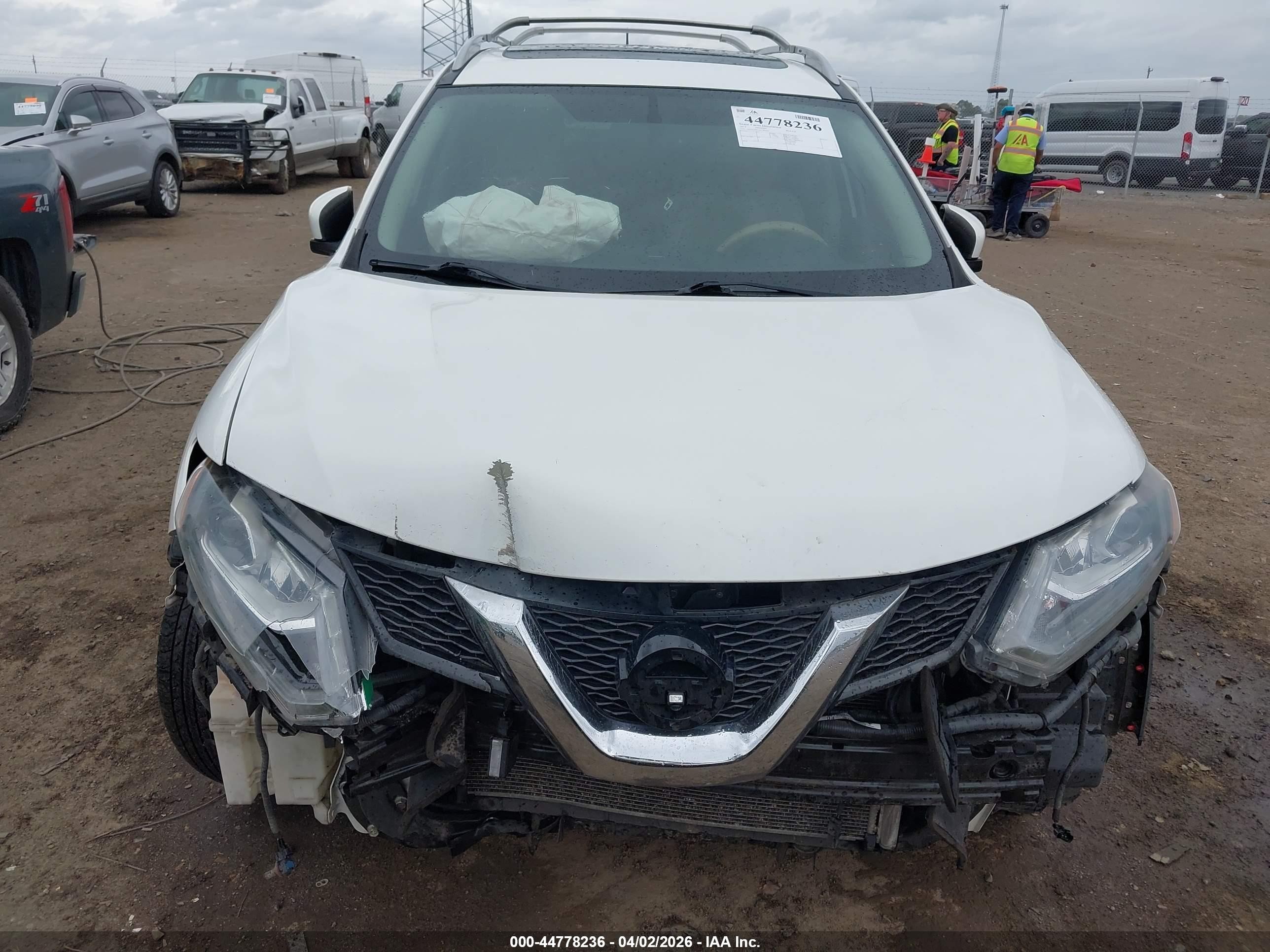2014 Nissan Rogue Sl White vin: 5N1AT2MV2EC787676