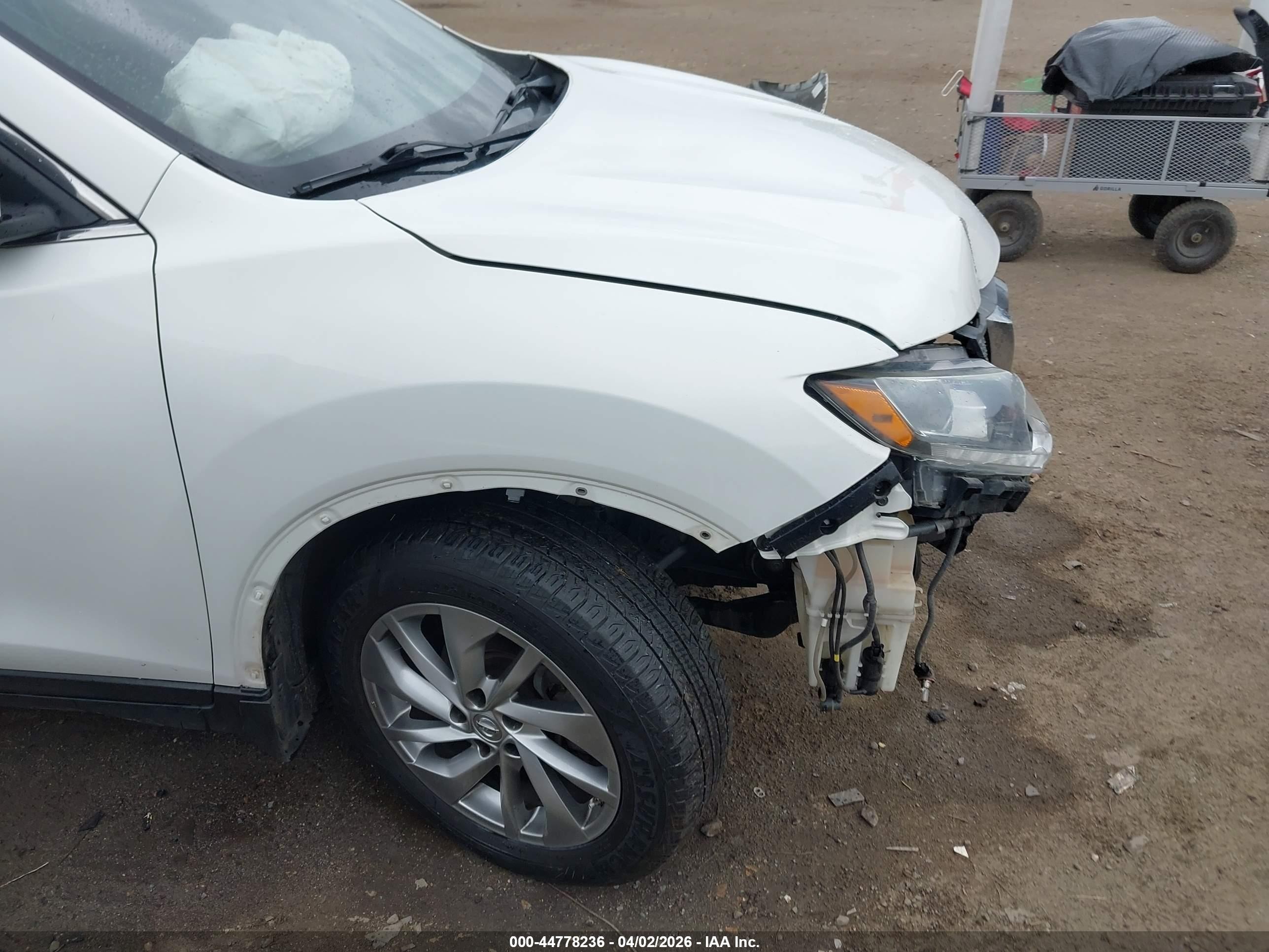 2014 Nissan Rogue Sl White vin: 5N1AT2MV2EC787676