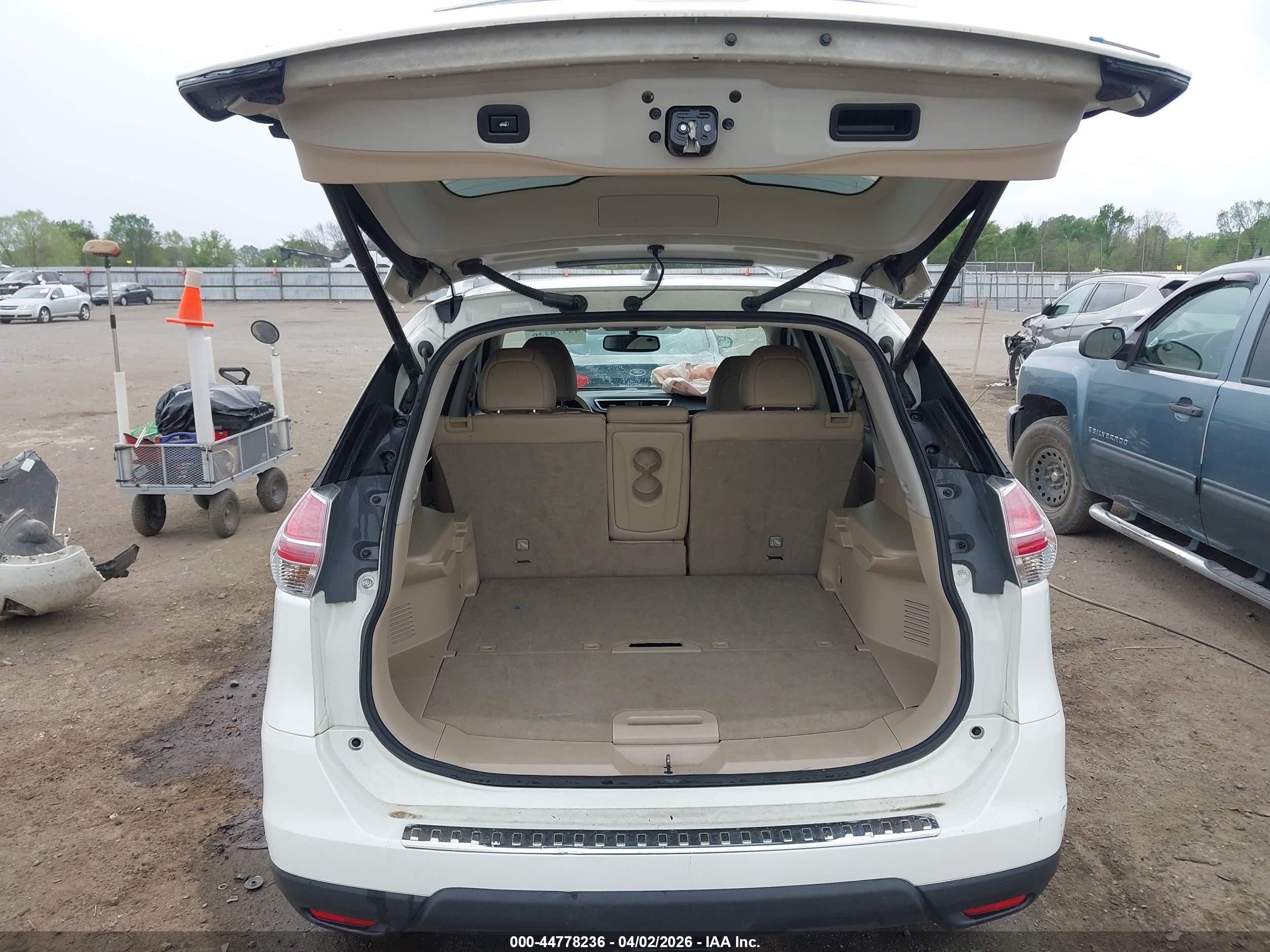 2014 Nissan Rogue Sl White vin: 5N1AT2MV2EC787676