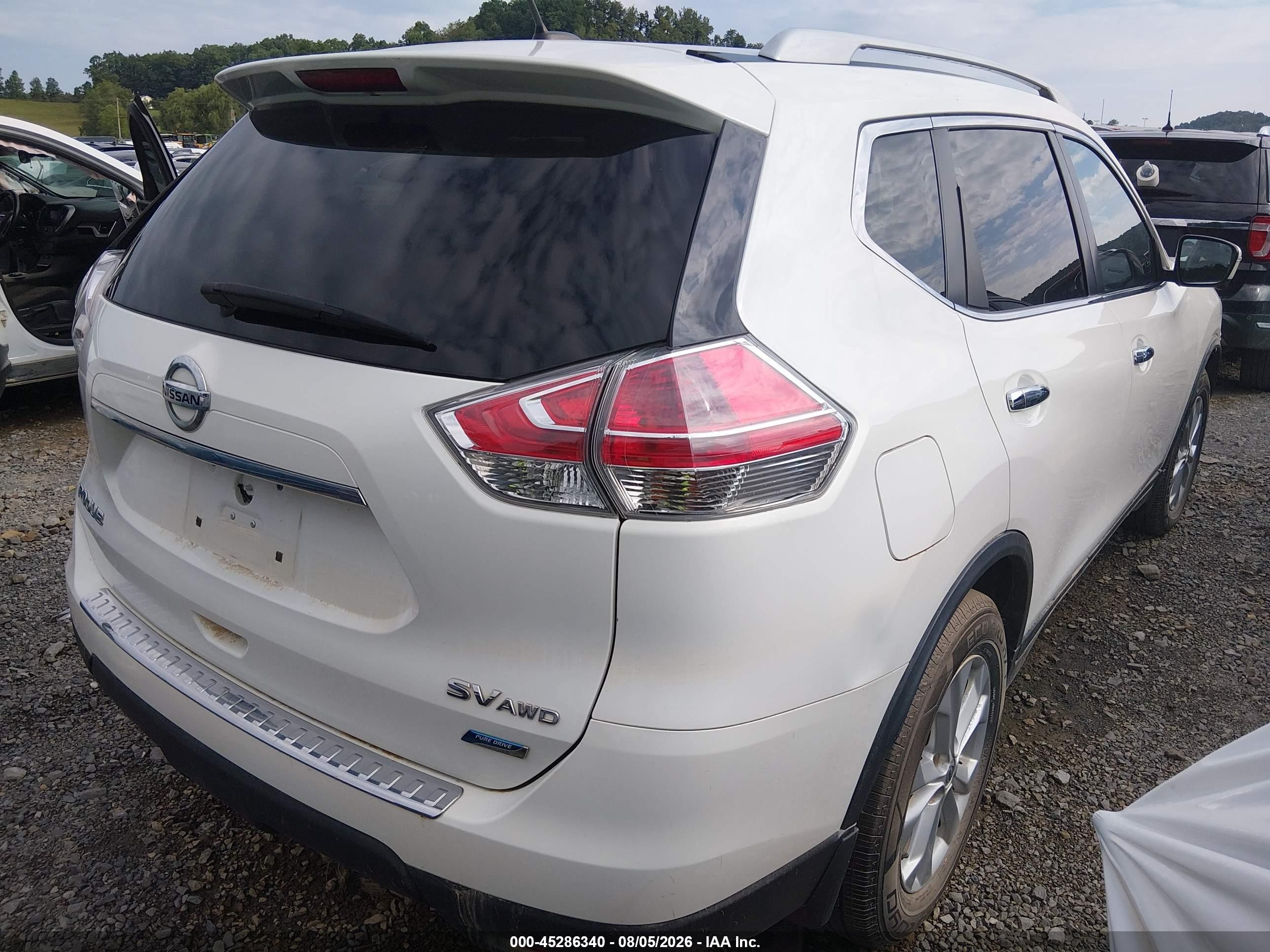 2014 Nissan Rogue Sv White vin: 5N1AT2MV2EC789430