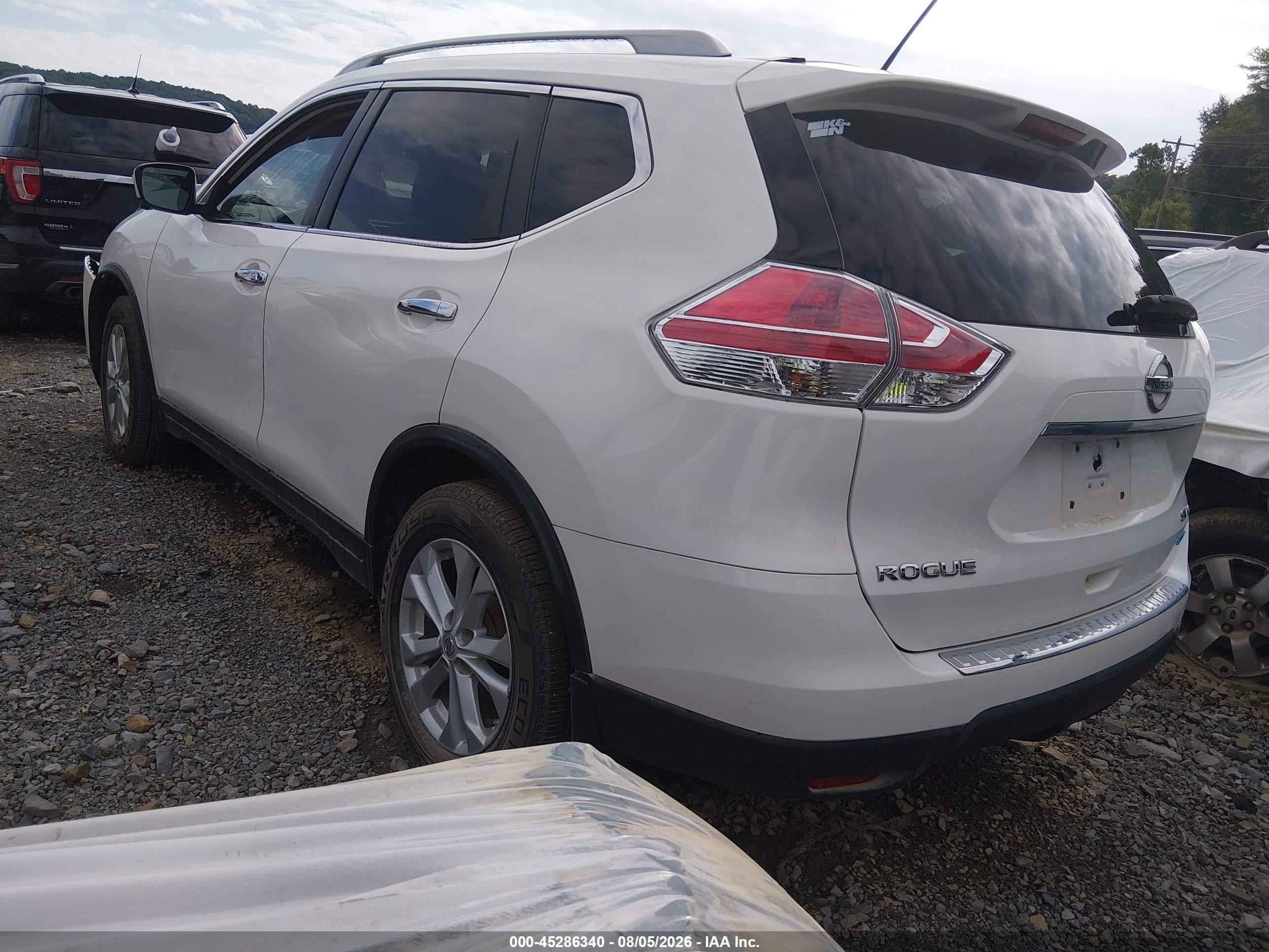 2014 Nissan Rogue Sv White vin: 5N1AT2MV2EC789430