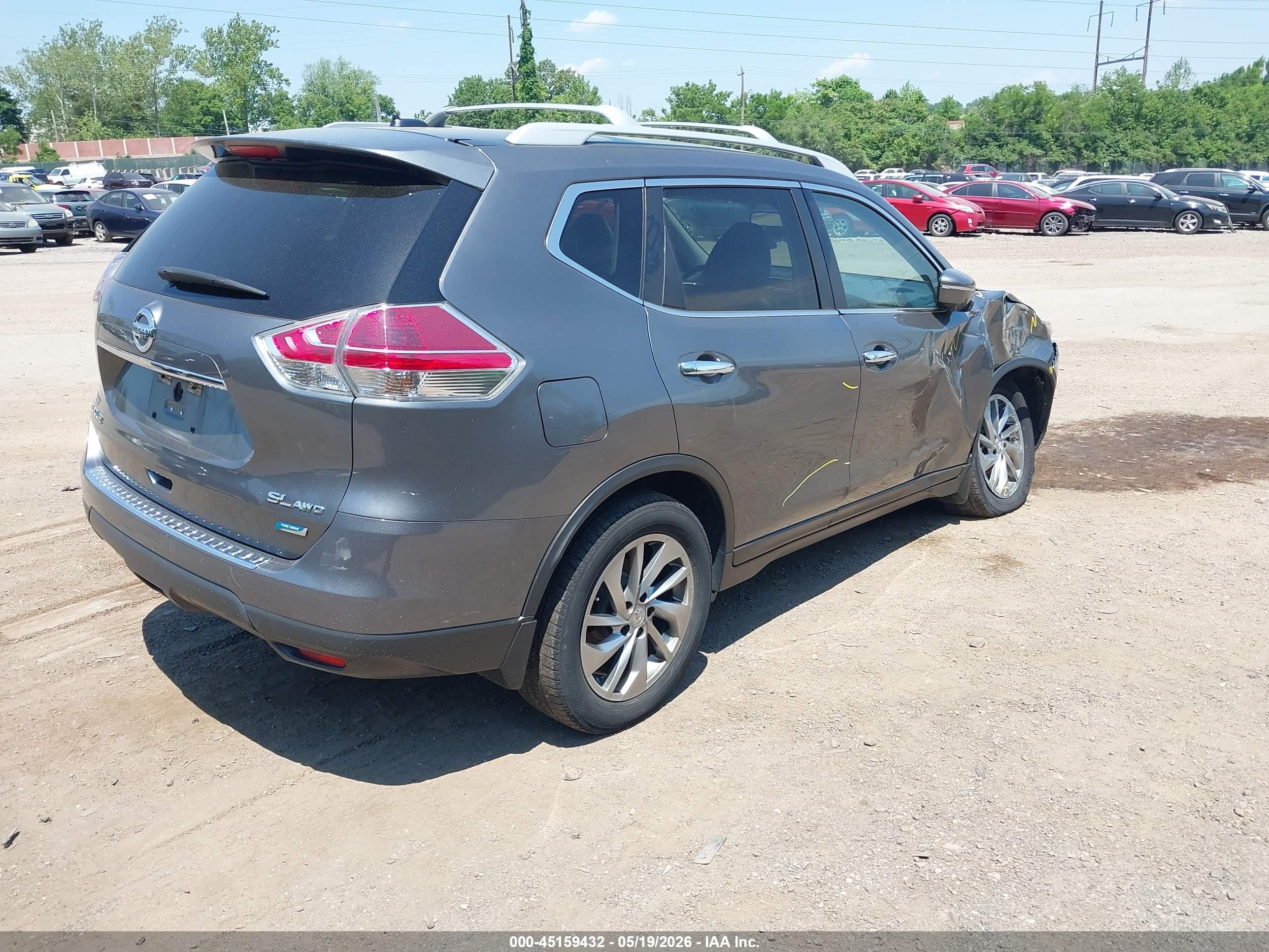 2014 Nissan Rogue Sl Gray vin: 5N1AT2MV2EC791856