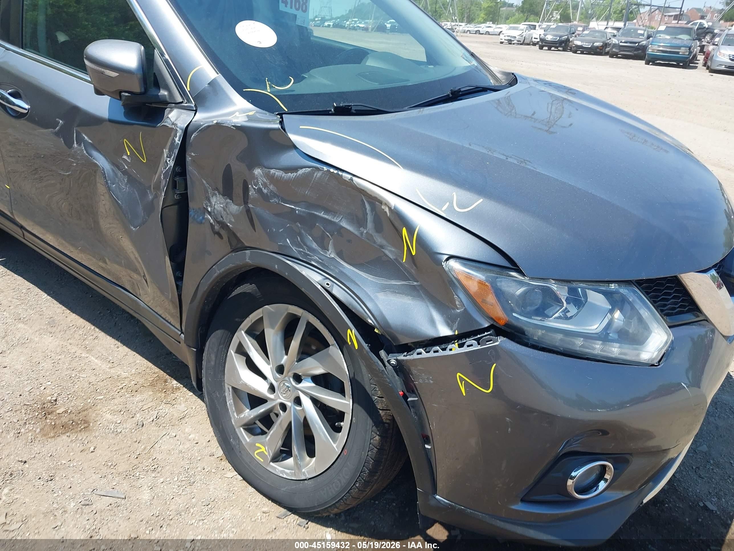 2014 Nissan Rogue Sl Gray vin: 5N1AT2MV2EC791856