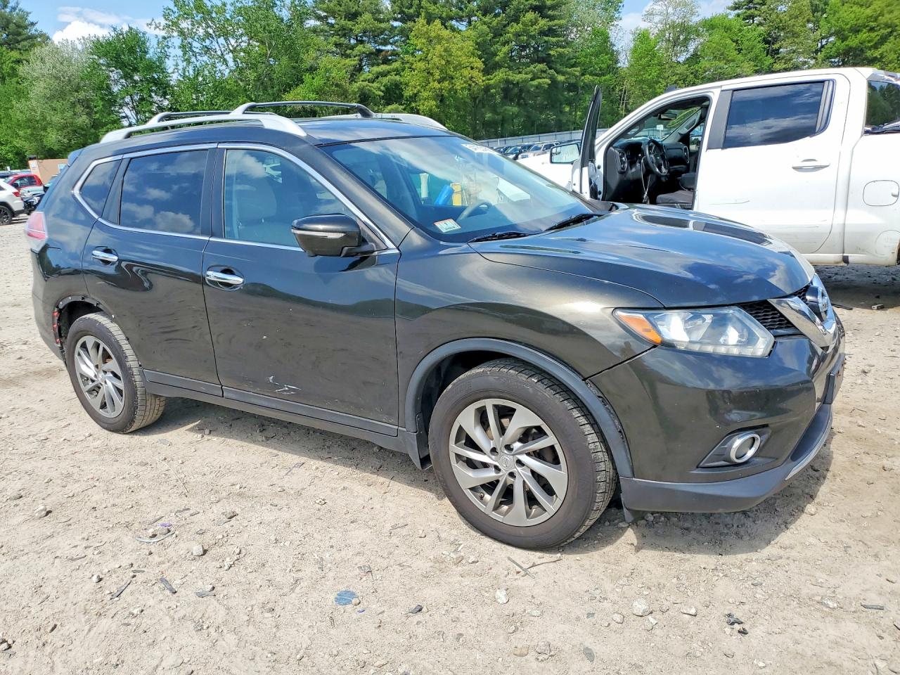 2014 Nissan Rogue Sl Green vin: 5N1AT2MV2EC794806