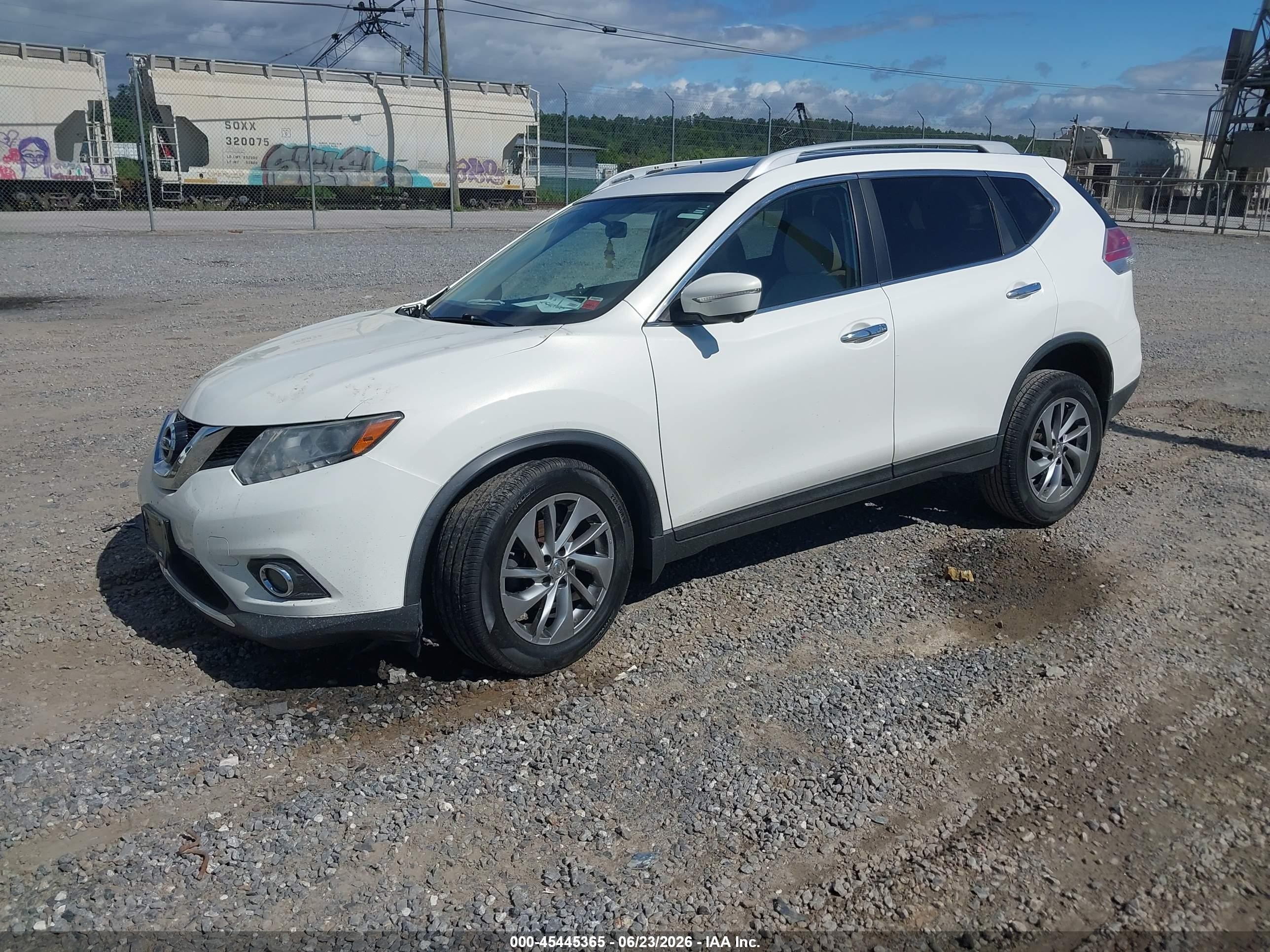 2014 Nissan Rogue Sl White vin: 5N1AT2MV2EC796927