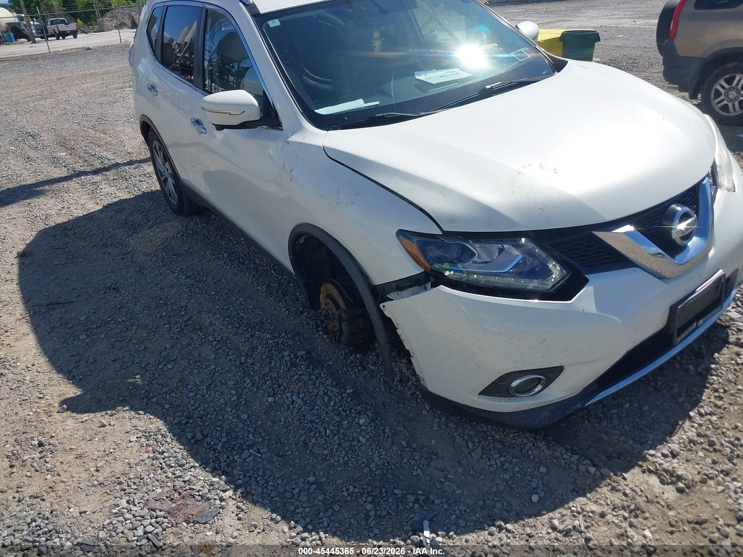 2014 Nissan Rogue Sl White vin: 5N1AT2MV2EC796927