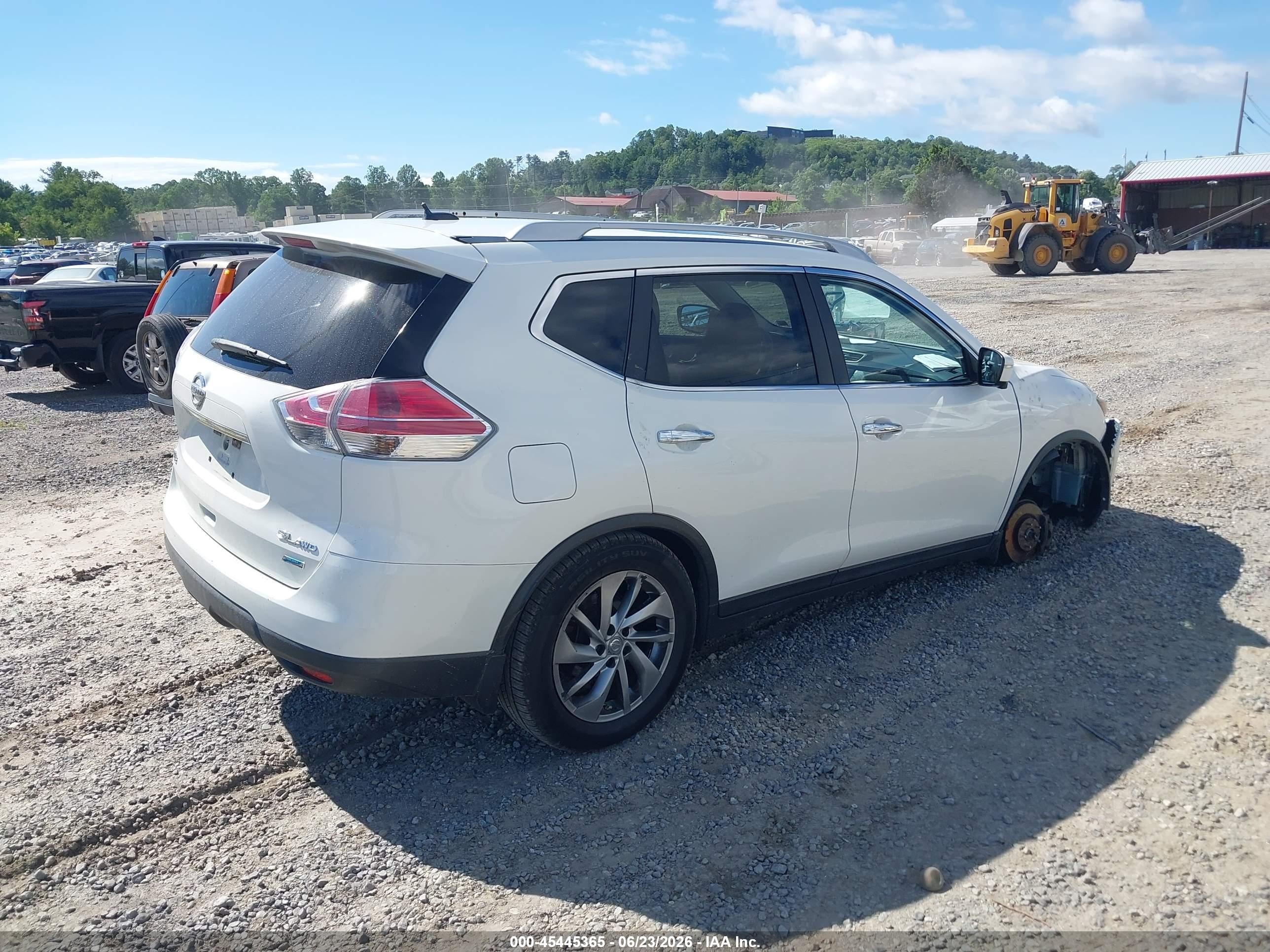 2014 Nissan Rogue Sl White vin: 5N1AT2MV2EC796927
