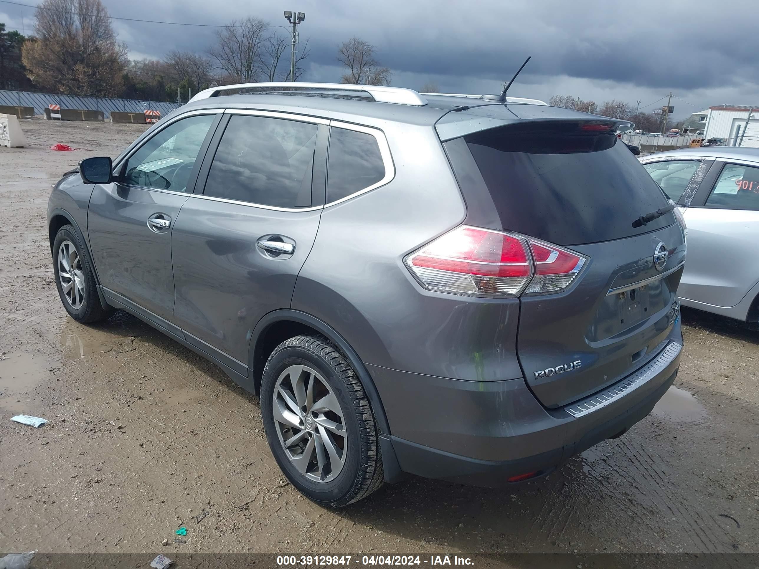 2014 Nissan Rogue Sl Gray vin: 5N1AT2MV2EC798919
