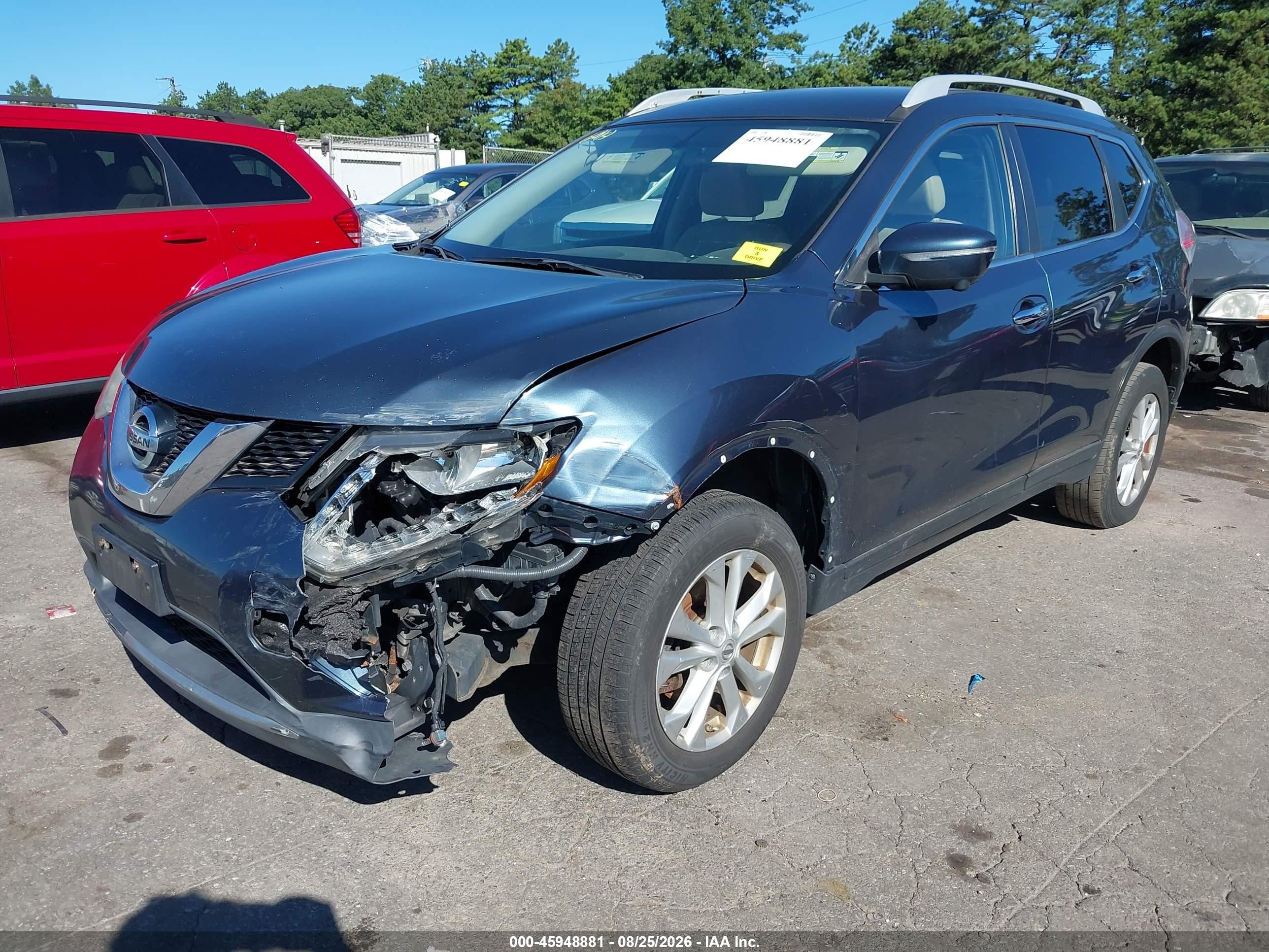 2014 Nissan Rogue Sl Dark Blue vin: 5N1AT2MV2EC806565