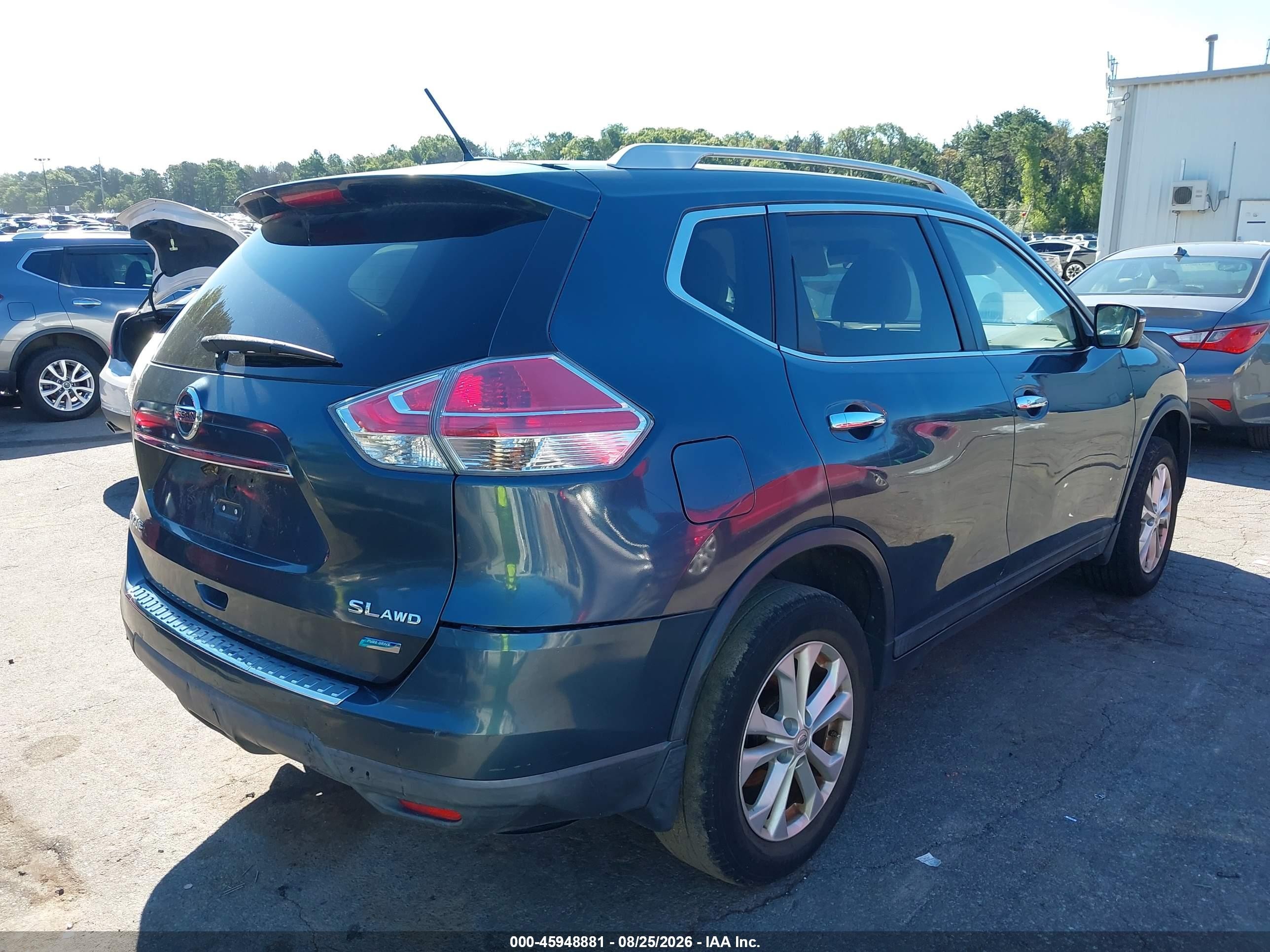 2014 Nissan Rogue Sl Dark Blue vin: 5N1AT2MV2EC806565