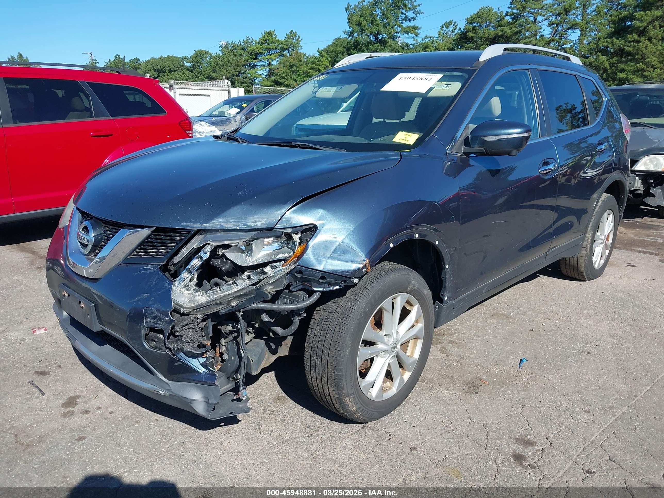 2014 Nissan Rogue Sl Dark Blue vin: 5N1AT2MV2EC806565