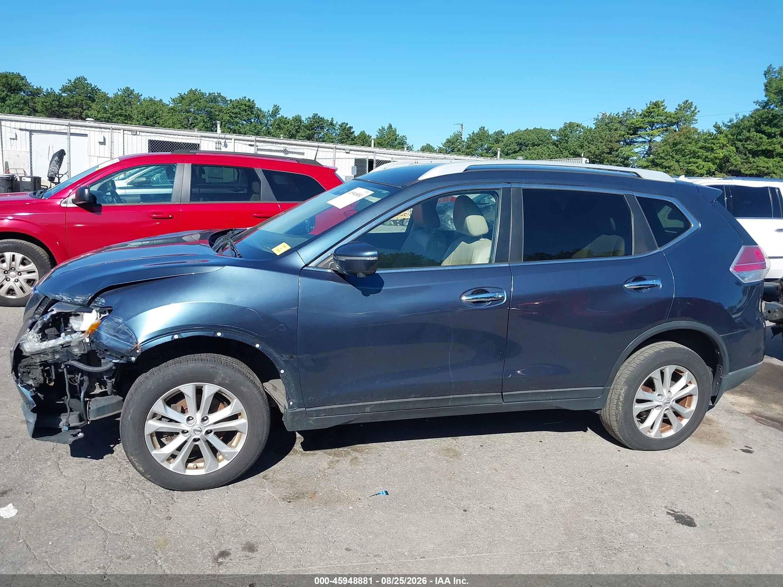 2014 Nissan Rogue Sl Dark Blue vin: 5N1AT2MV2EC806565