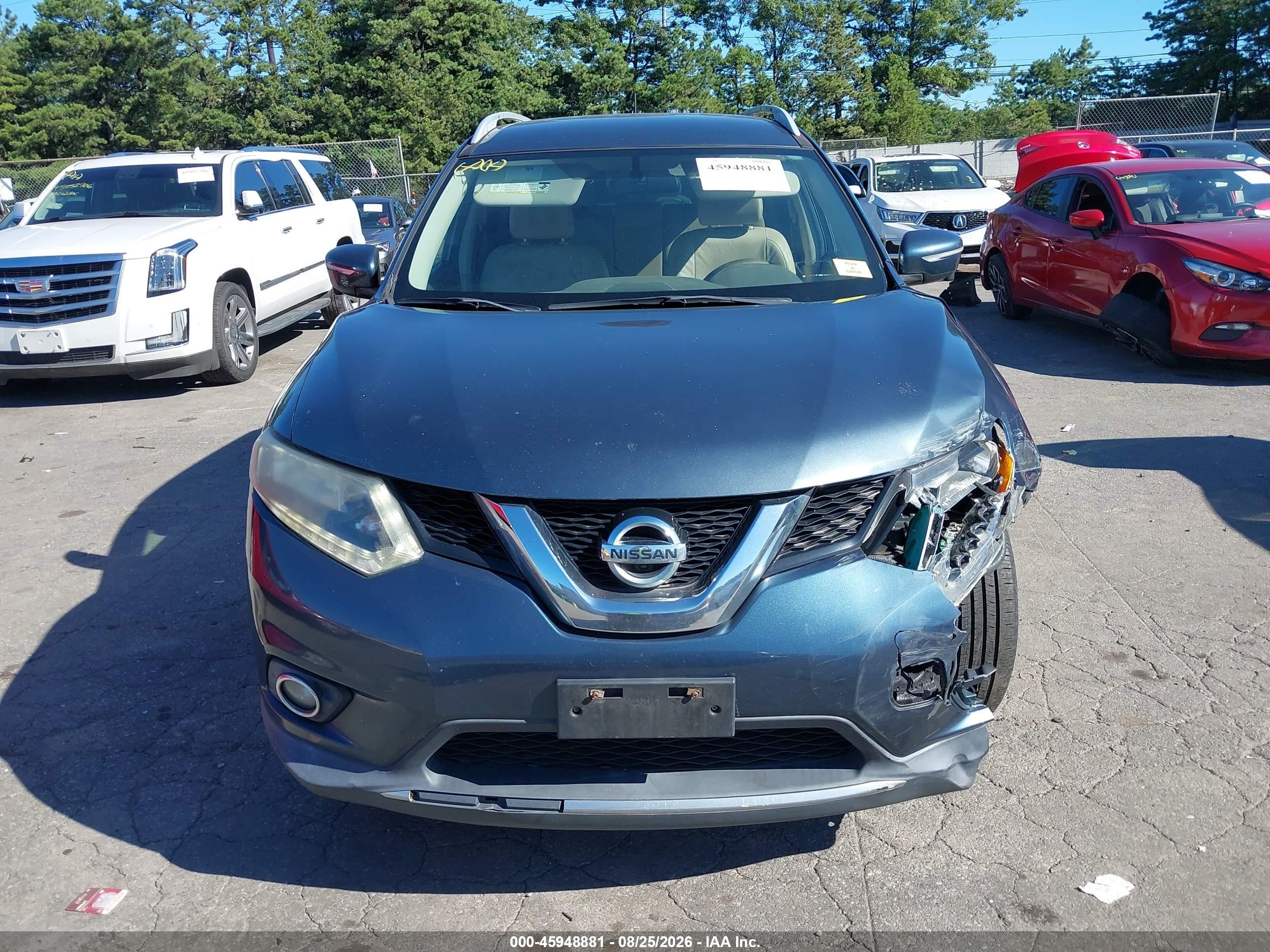 2014 Nissan Rogue Sl Dark Blue vin: 5N1AT2MV2EC806565