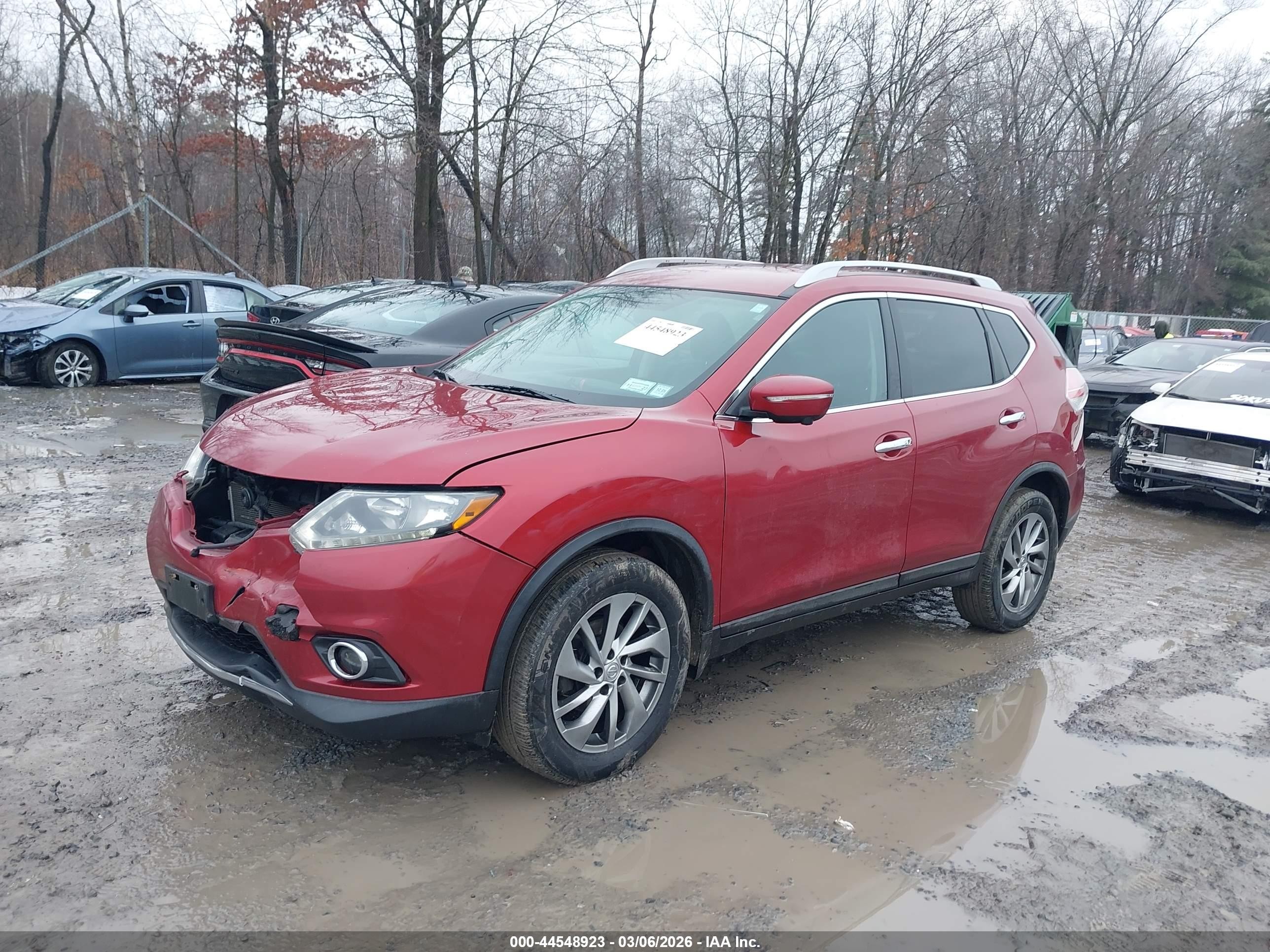 2014 Nissan Rogue Sl Maroon vin: 5N1AT2MV2EC811216
