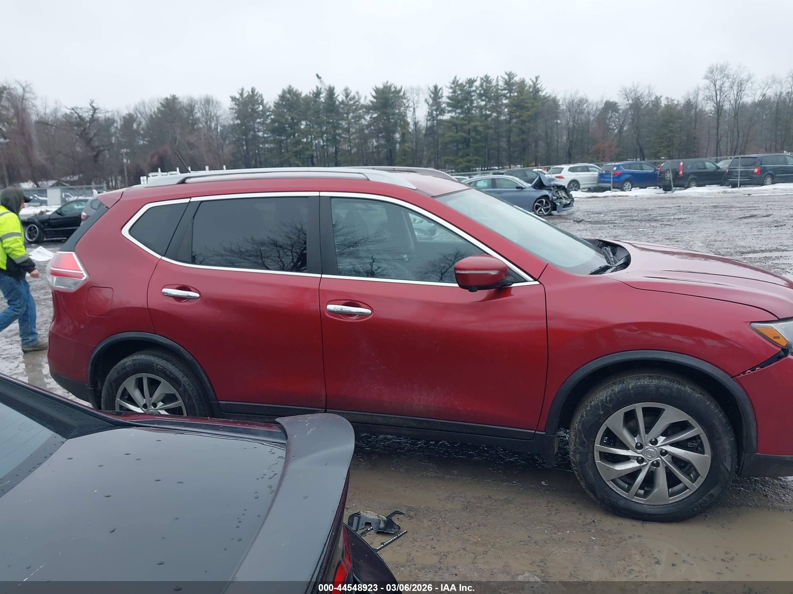2014 Nissan Rogue Sl Maroon vin: 5N1AT2MV2EC811216