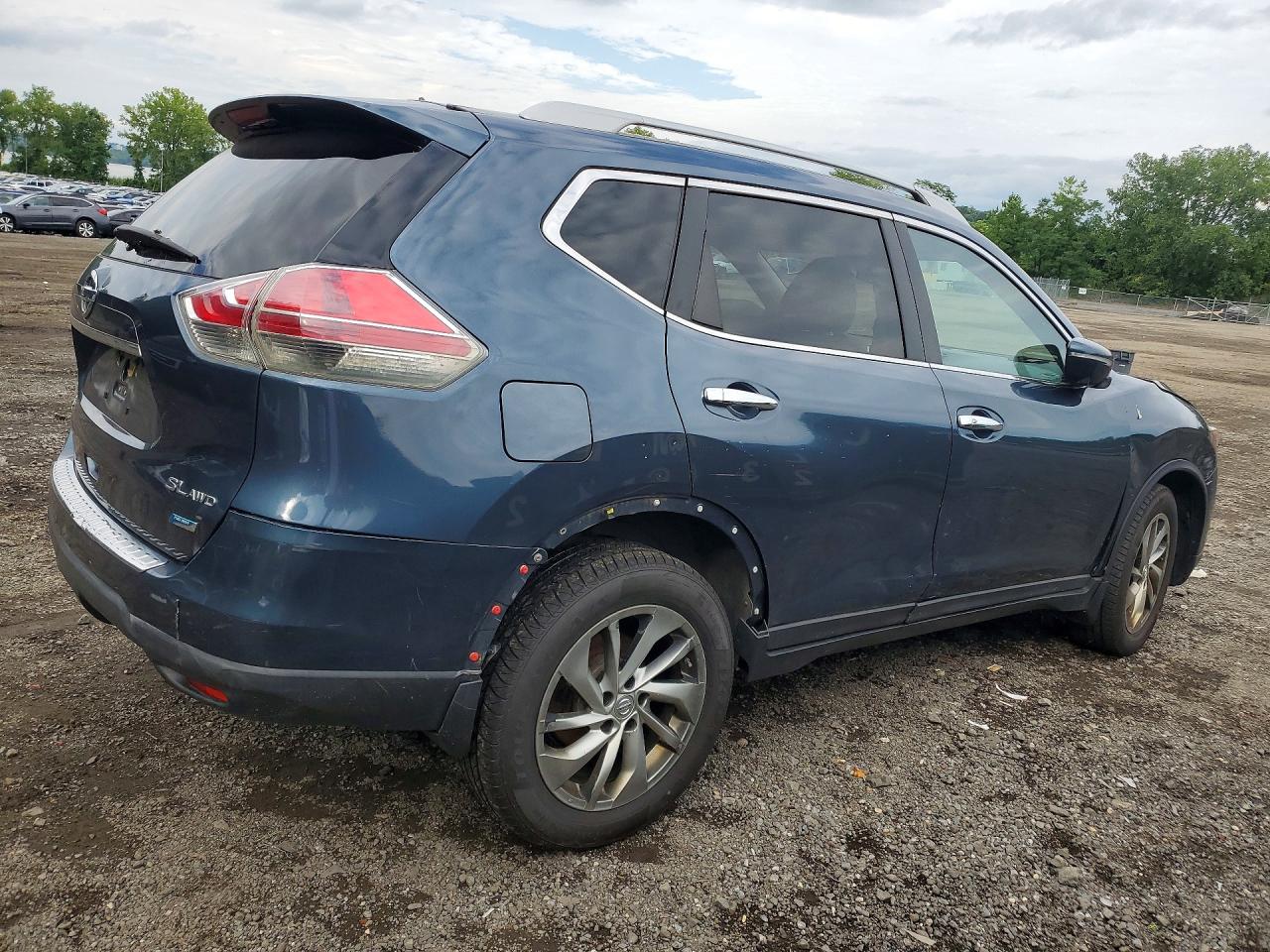 2014 Nissan Rogue Sl Синий vin: 5N1AT2MV2EC813791