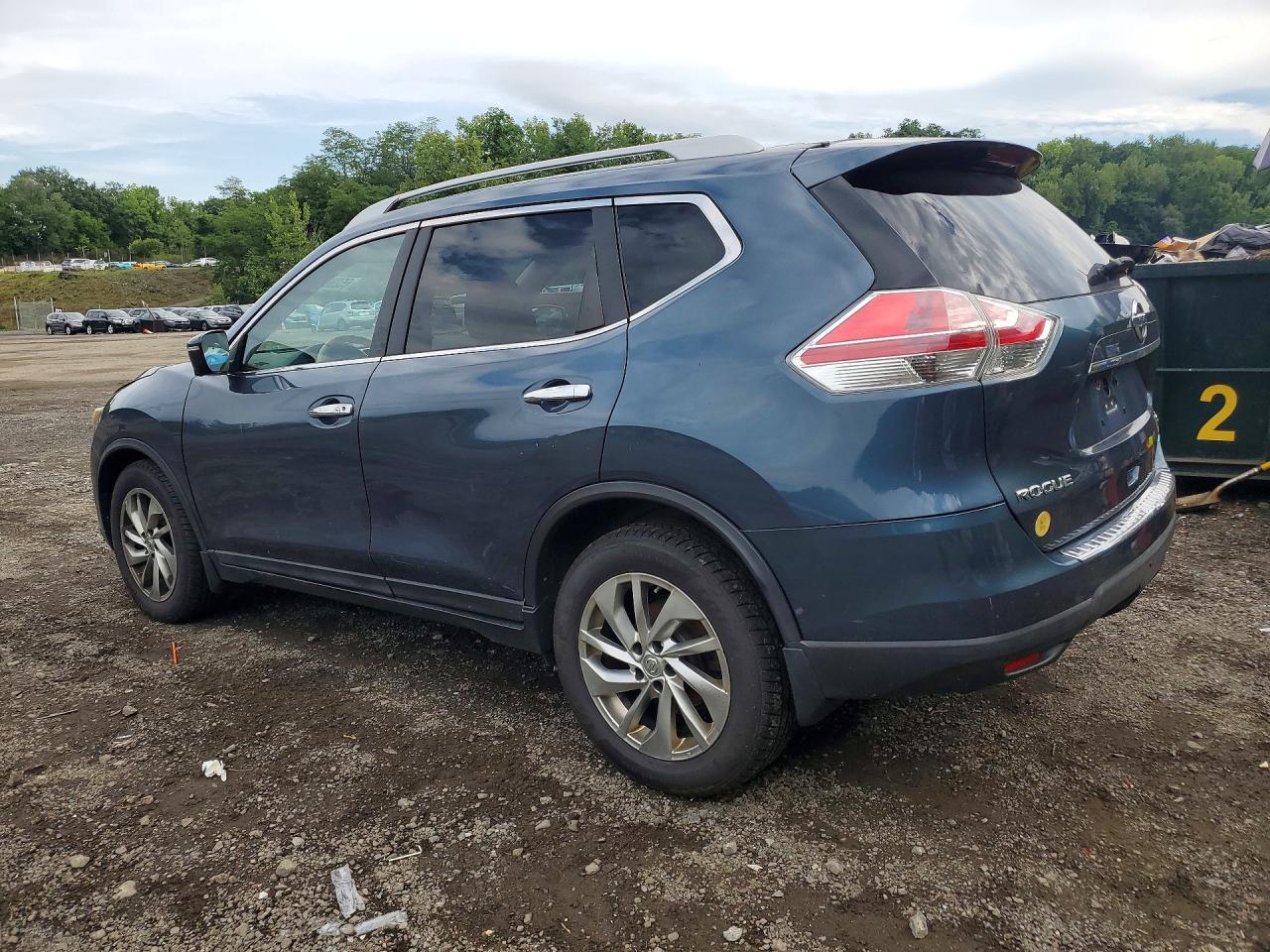 2014 Nissan Rogue Sl Синий vin: 5N1AT2MV2EC813791