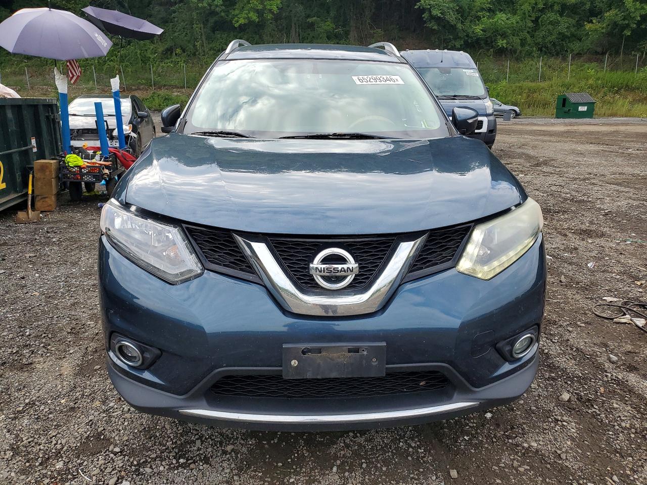 2014 Nissan Rogue Sl Синий vin: 5N1AT2MV2EC813791