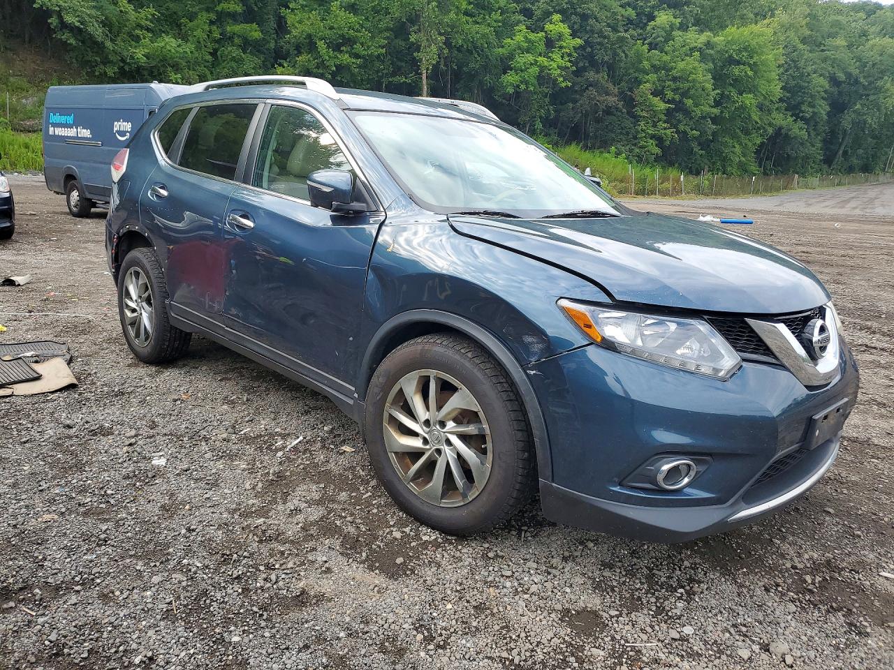 2014 Nissan Rogue Sl Синий vin: 5N1AT2MV2EC813791