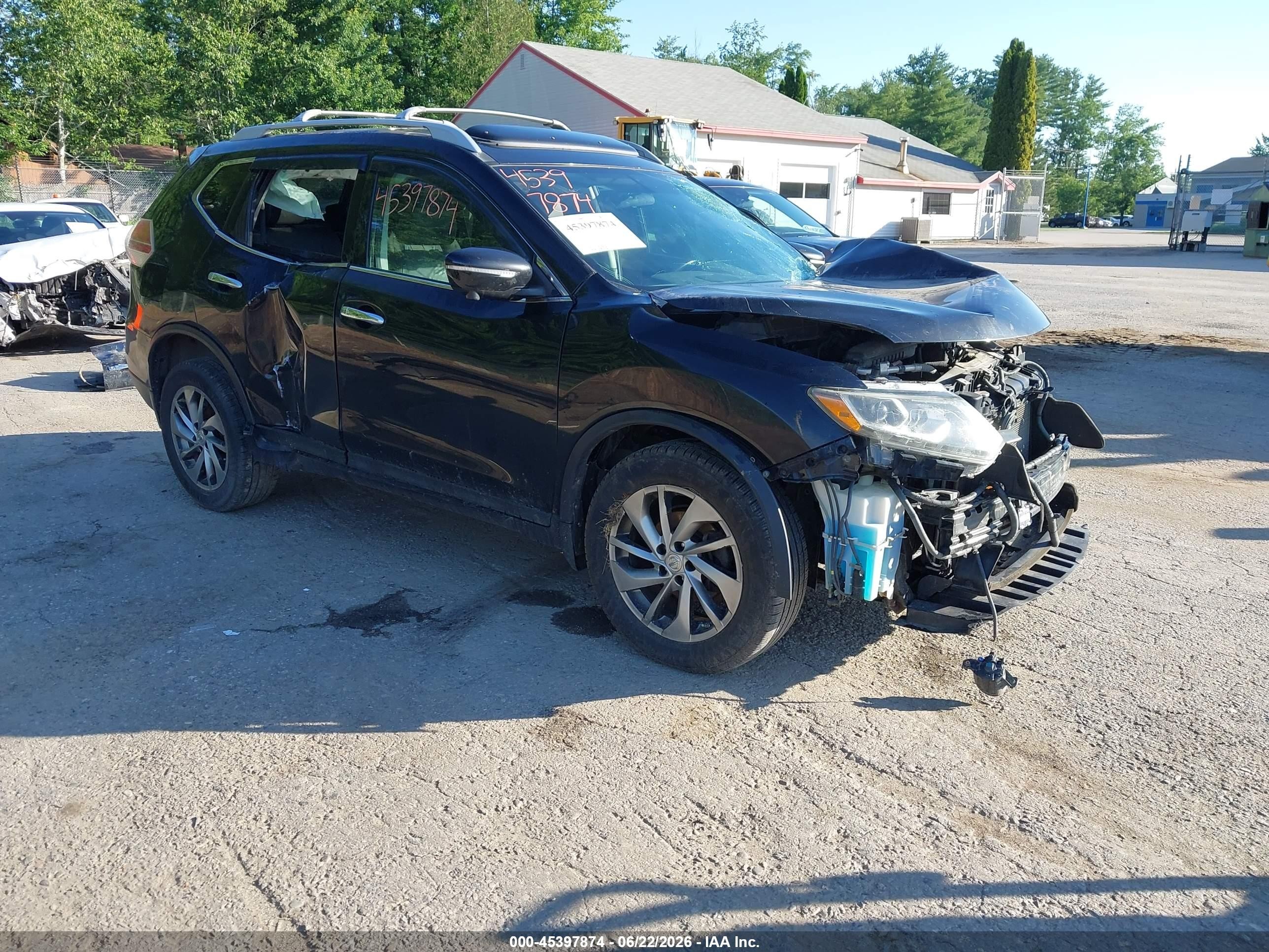 2014 Nissan Rogue Sl Black vin: 5N1AT2MV2EC814147