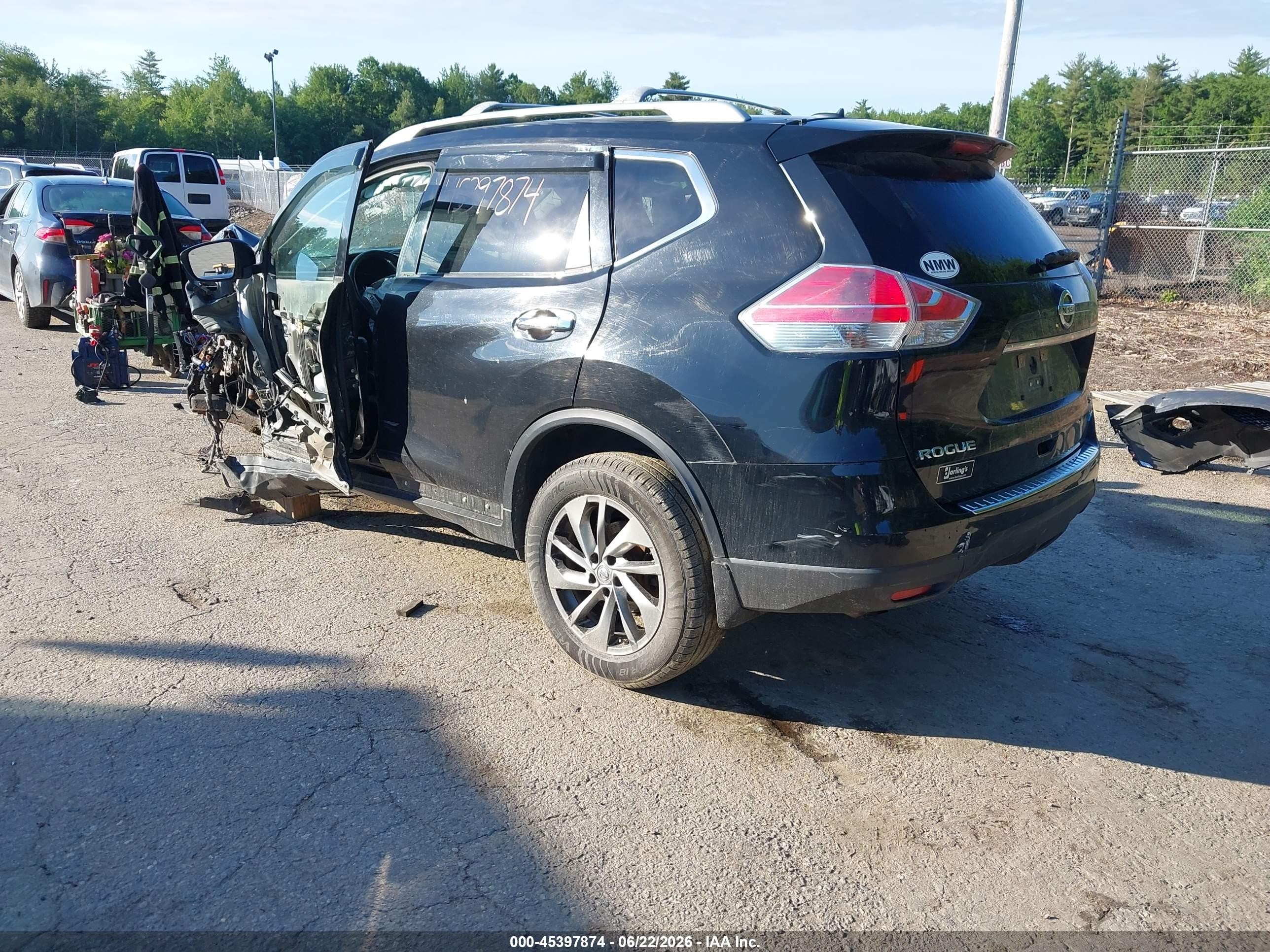 2014 Nissan Rogue Sl Black vin: 5N1AT2MV2EC814147