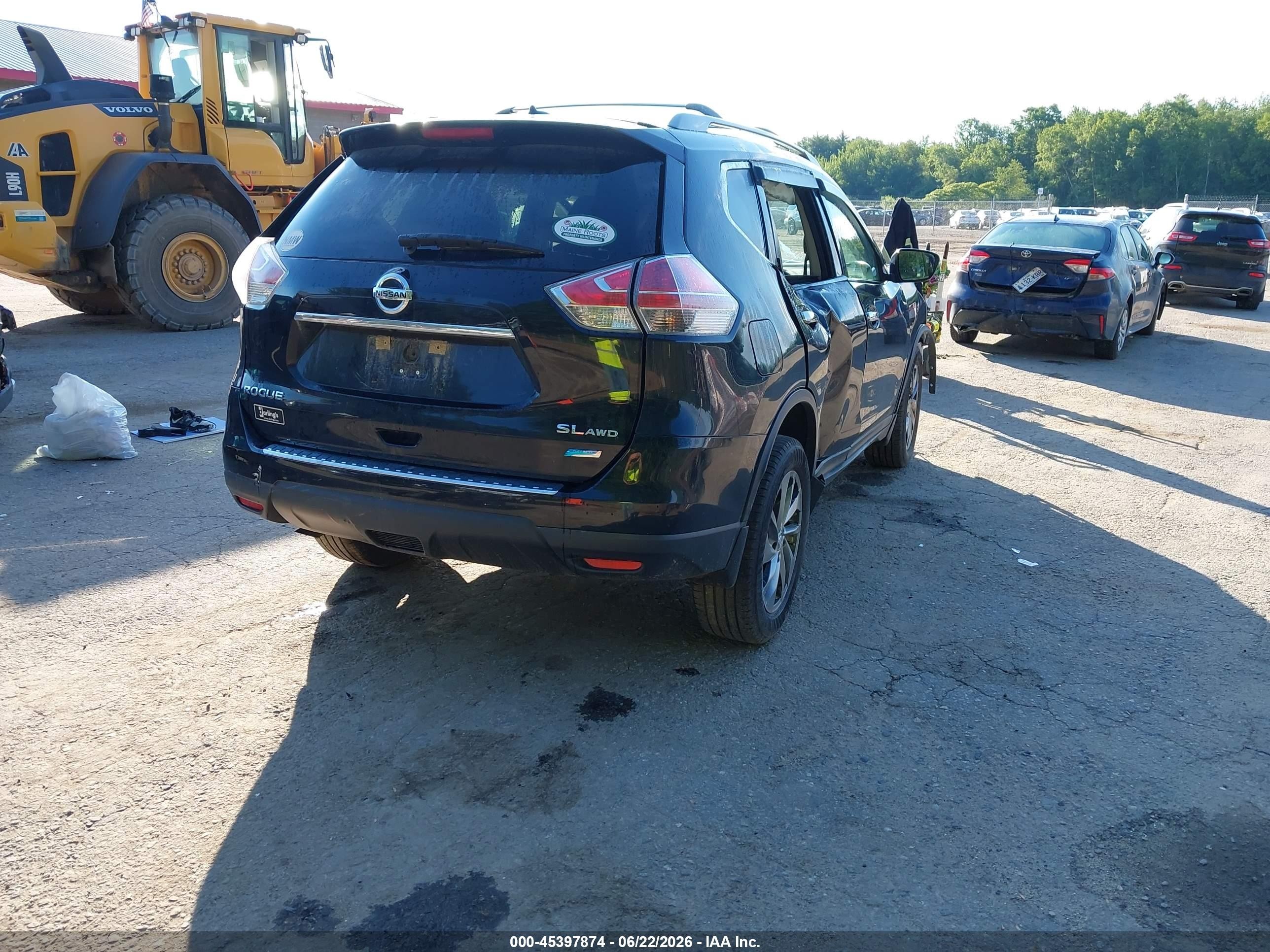 2014 Nissan Rogue Sl Black vin: 5N1AT2MV2EC814147