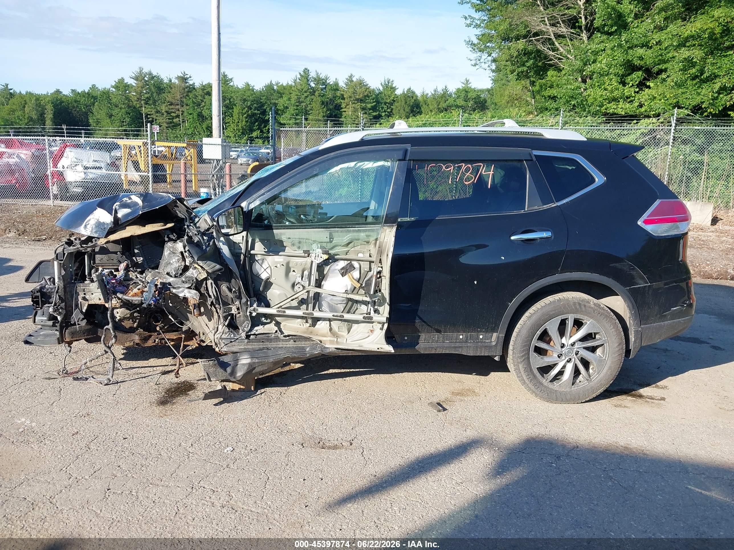 2014 Nissan Rogue Sl Black vin: 5N1AT2MV2EC814147