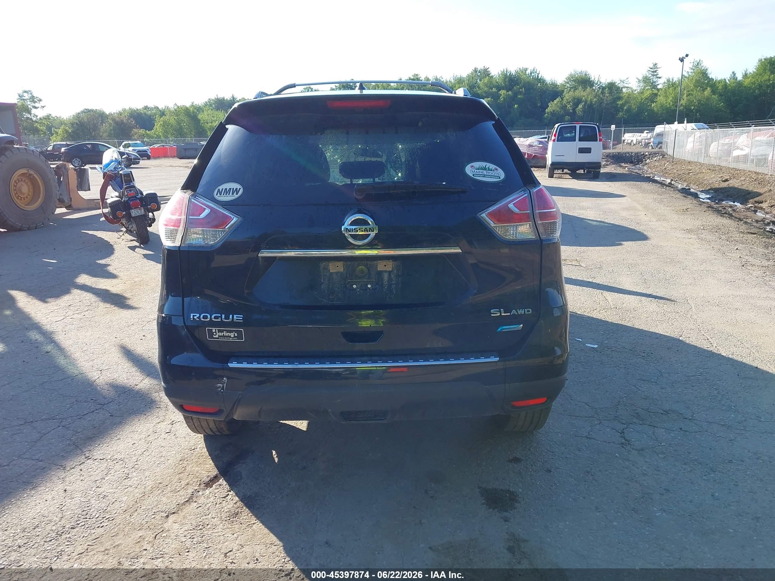 2014 Nissan Rogue Sl Black vin: 5N1AT2MV2EC814147