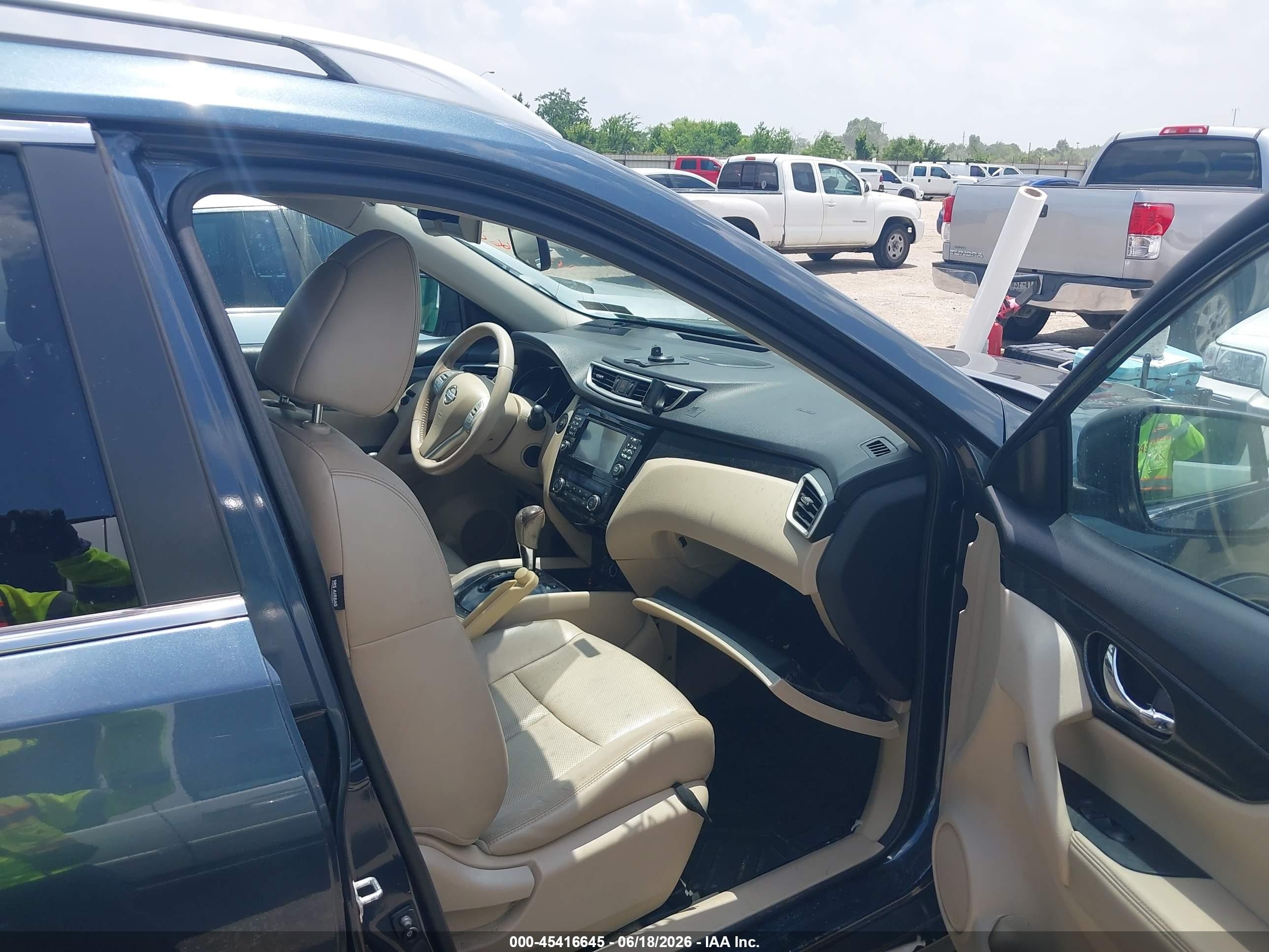2014 Nissan Rogue Sl Blue vin: 5N1AT2MV2EC826671
