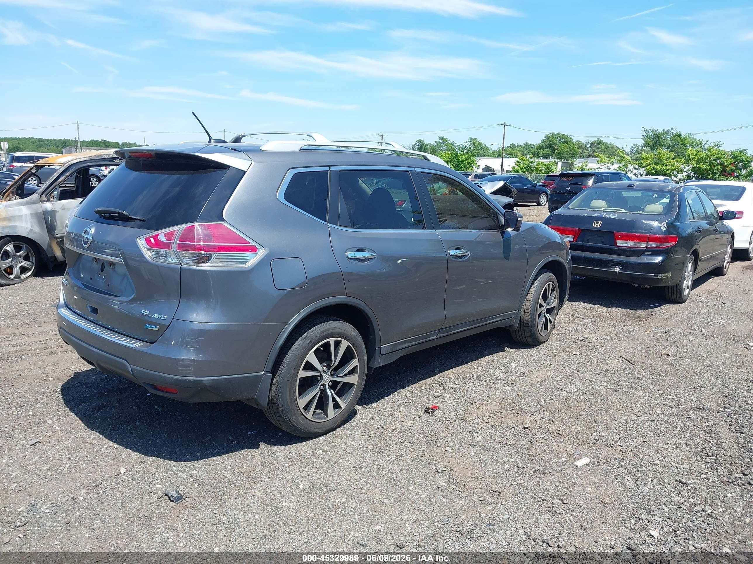 2014 Nissan Rogue Sl Gray vin: 5N1AT2MV2EC858536