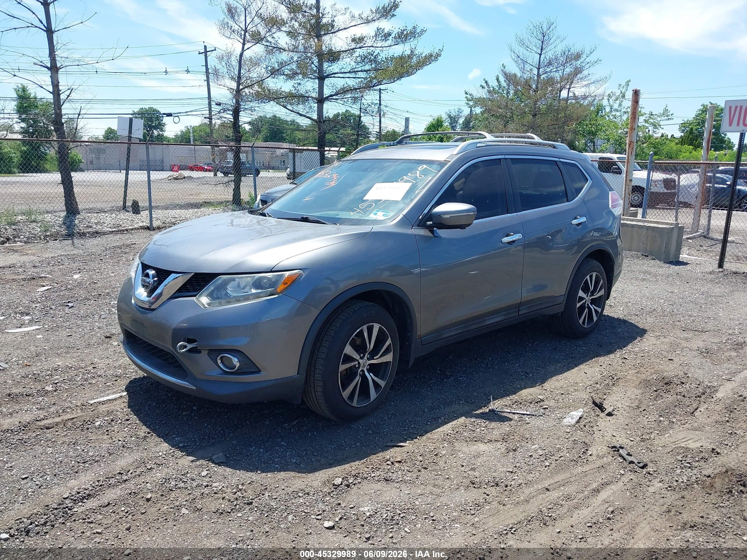 2014 Nissan Rogue Sl Gray vin: 5N1AT2MV2EC858536