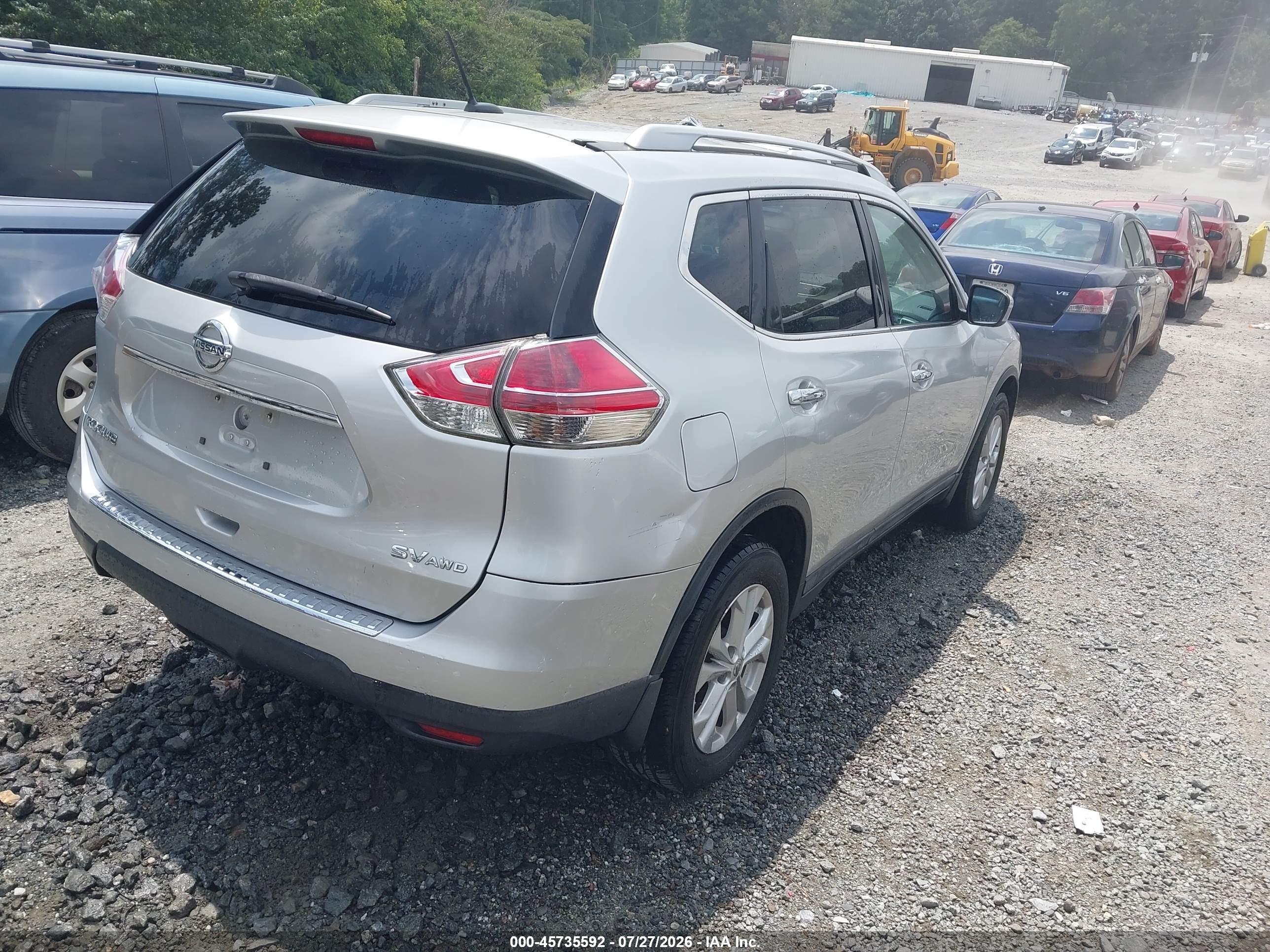 2015 Nissan Rogue Sv Silver vin: 5N1AT2MV2FC753075