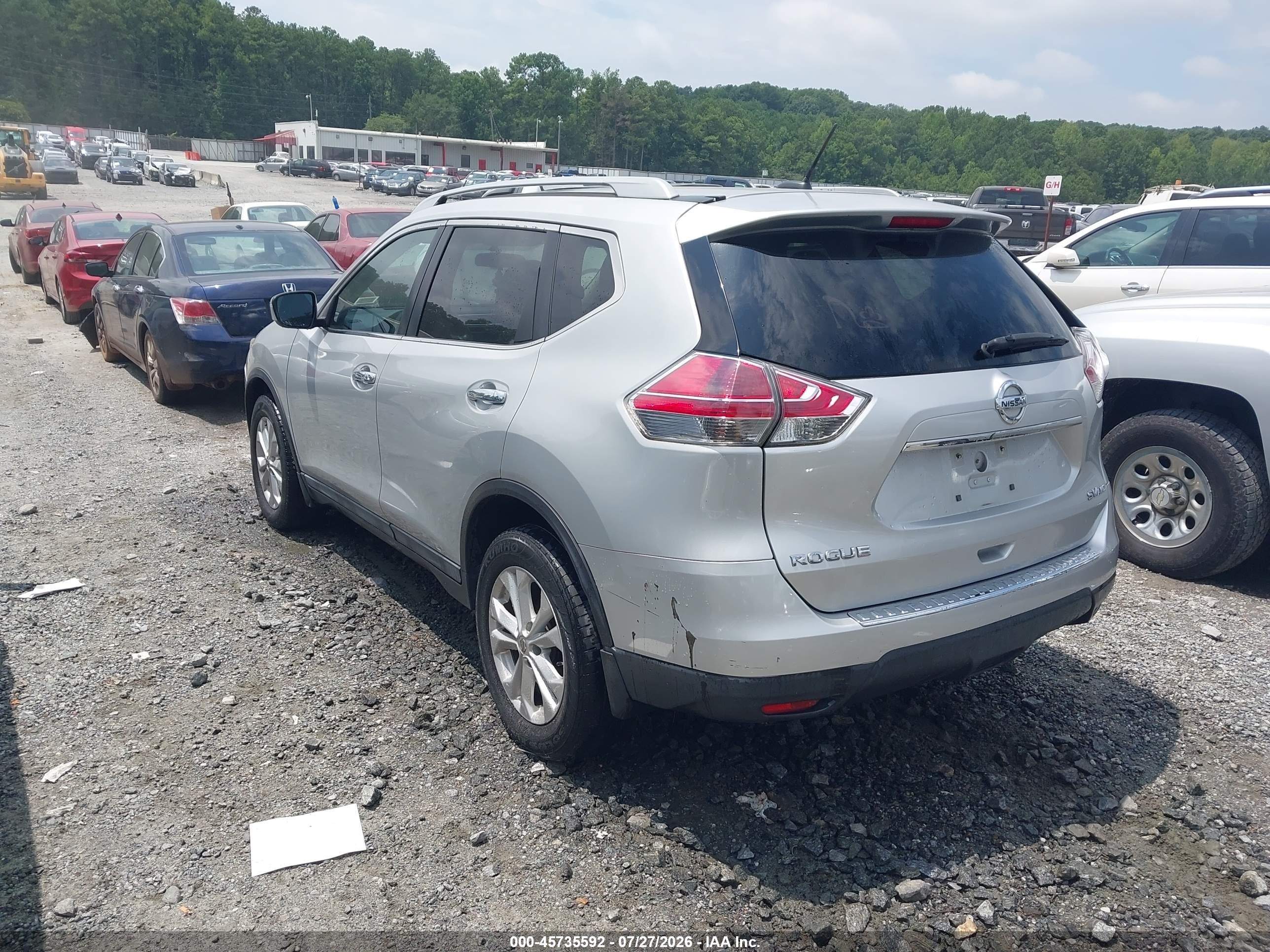 2015 Nissan Rogue Sv Silver vin: 5N1AT2MV2FC753075