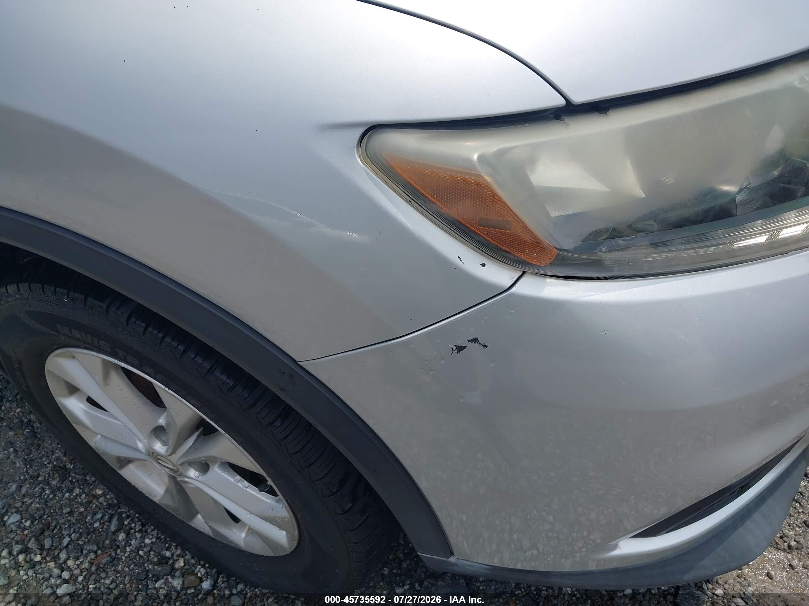 2015 Nissan Rogue Sv Silver vin: 5N1AT2MV2FC753075