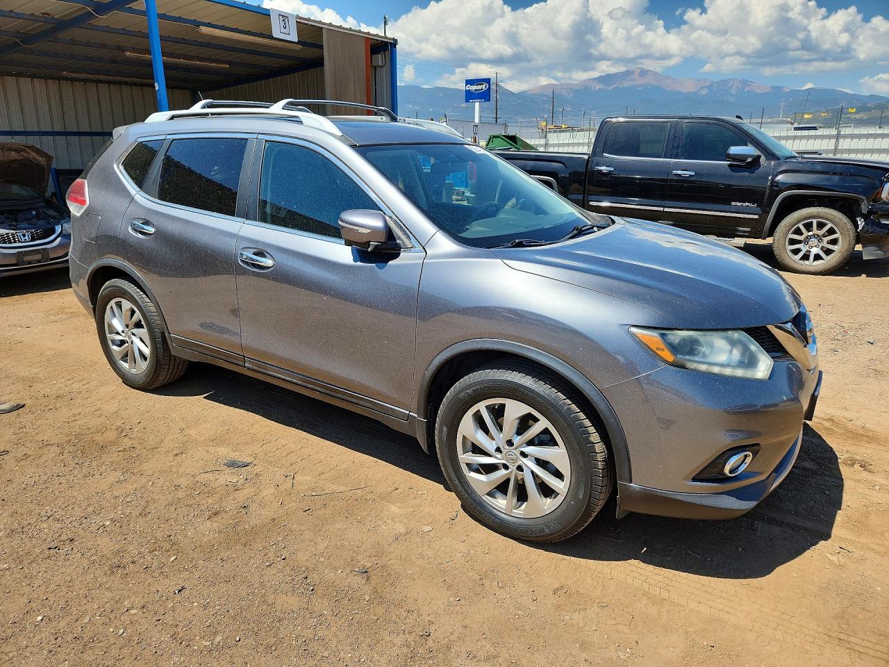 2015 Nissan Rogue Sl Gray vin: 5N1AT2MV2FC762648